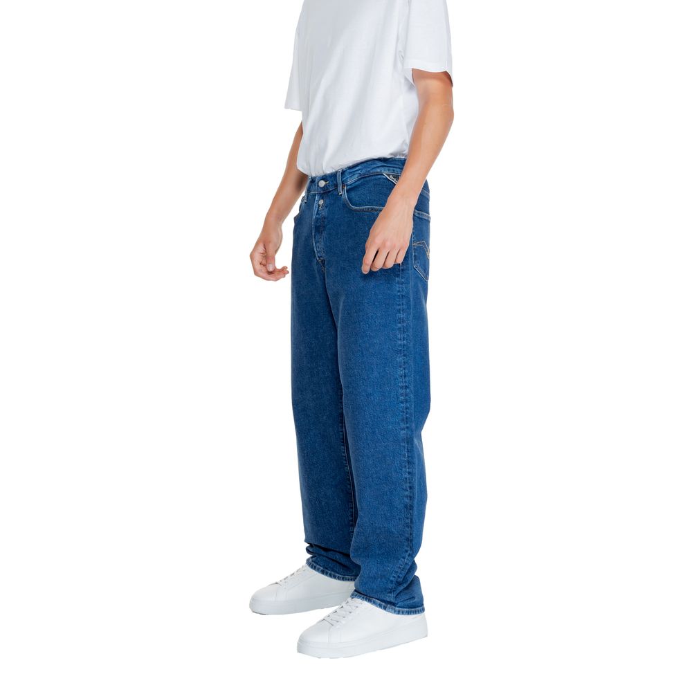 Blue Cotton Relaxed Fit Jean - ventzia