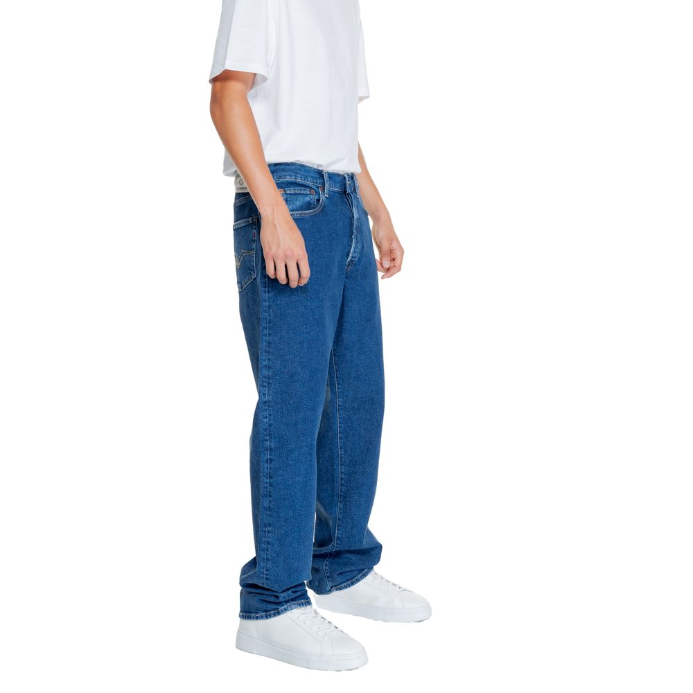 Blue Cotton Relaxed Fit Jean - ventzia