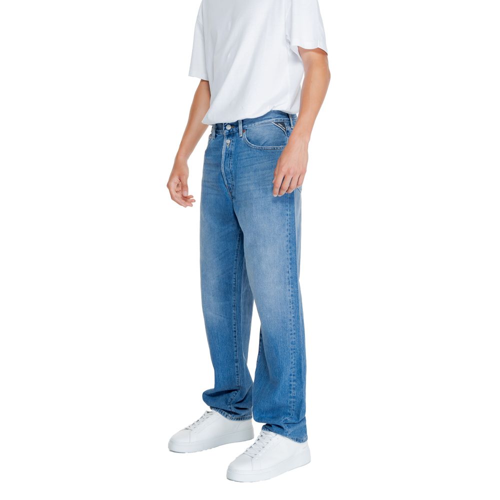 Blue Cotton Relaxed Fit Jean - ventzia