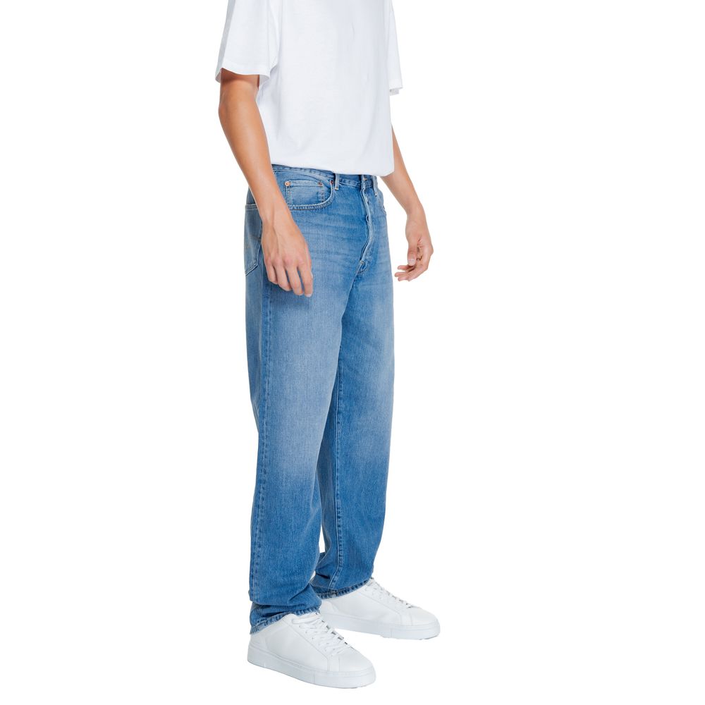 Blue Cotton Relaxed Fit Jean - ventzia