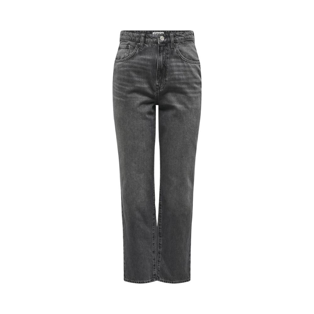 Gray Cotton Mom Jean - ventzia