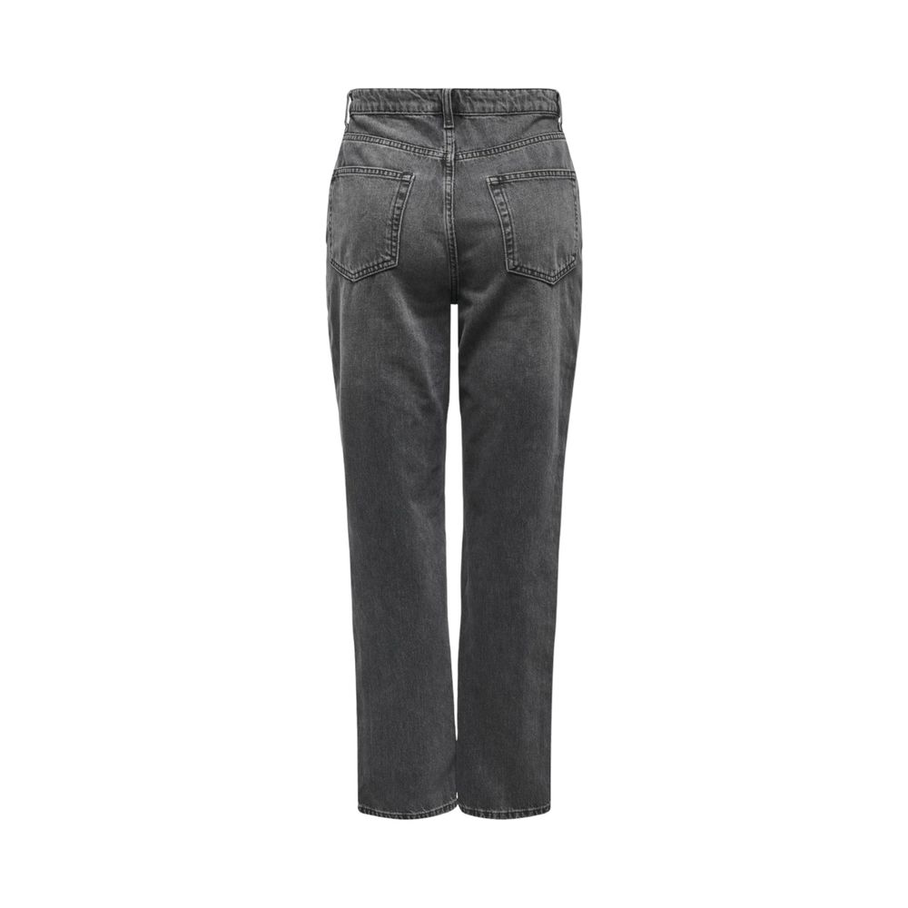 Gray Cotton Mom Jean - ventzia