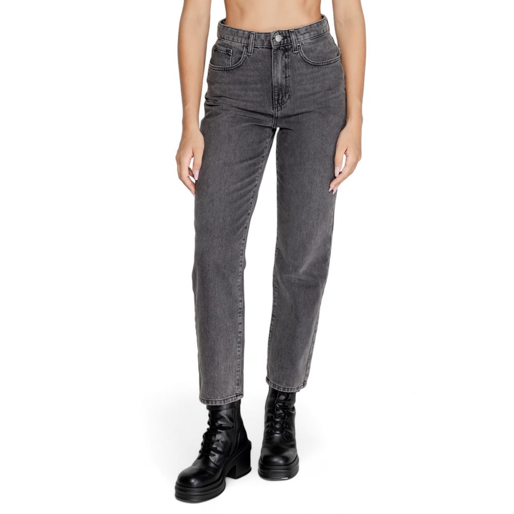 Gray Cotton Mom Jean - ventzia