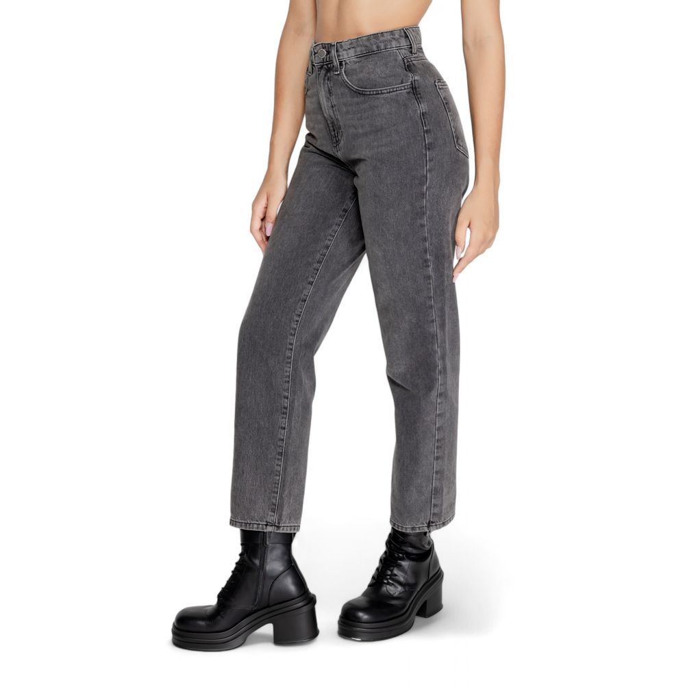 Gray Cotton Mom Jean - ventzia