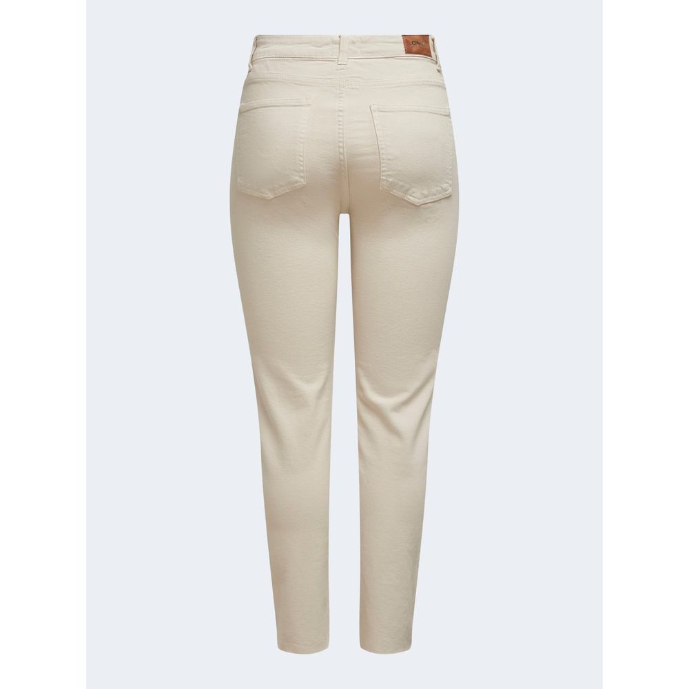 Beige Cotton Mom Jean - ventzia