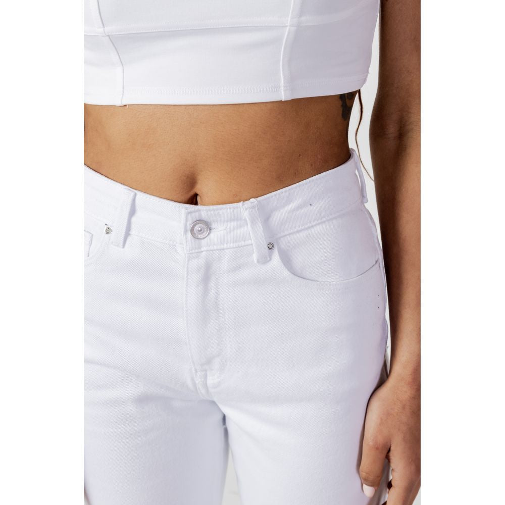 White Cotton Mom Jean - ventzia