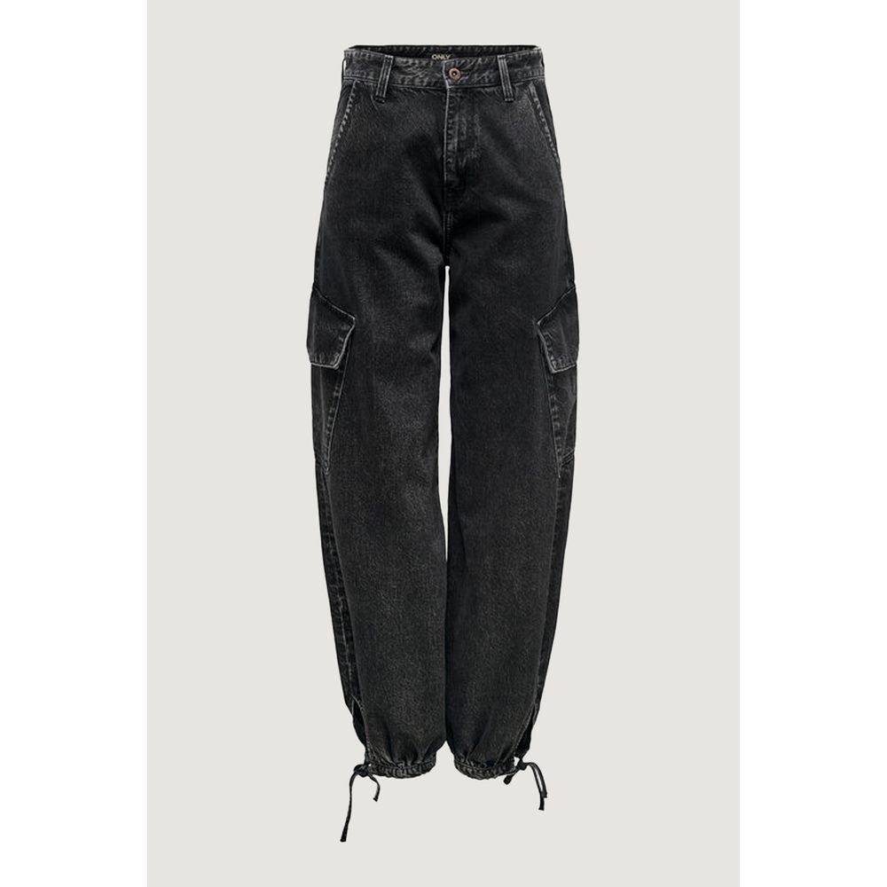 Black Cotton Boyfriend Jean - ventzia