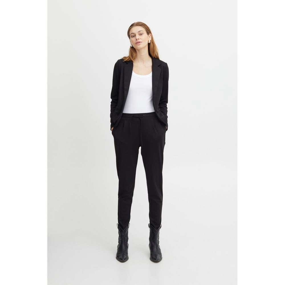 Black Polyester Pant - ventzia
