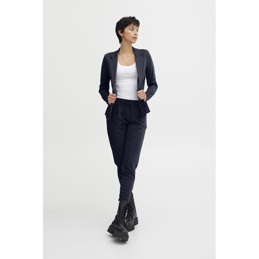 Blue Polyester Pant - ventzia