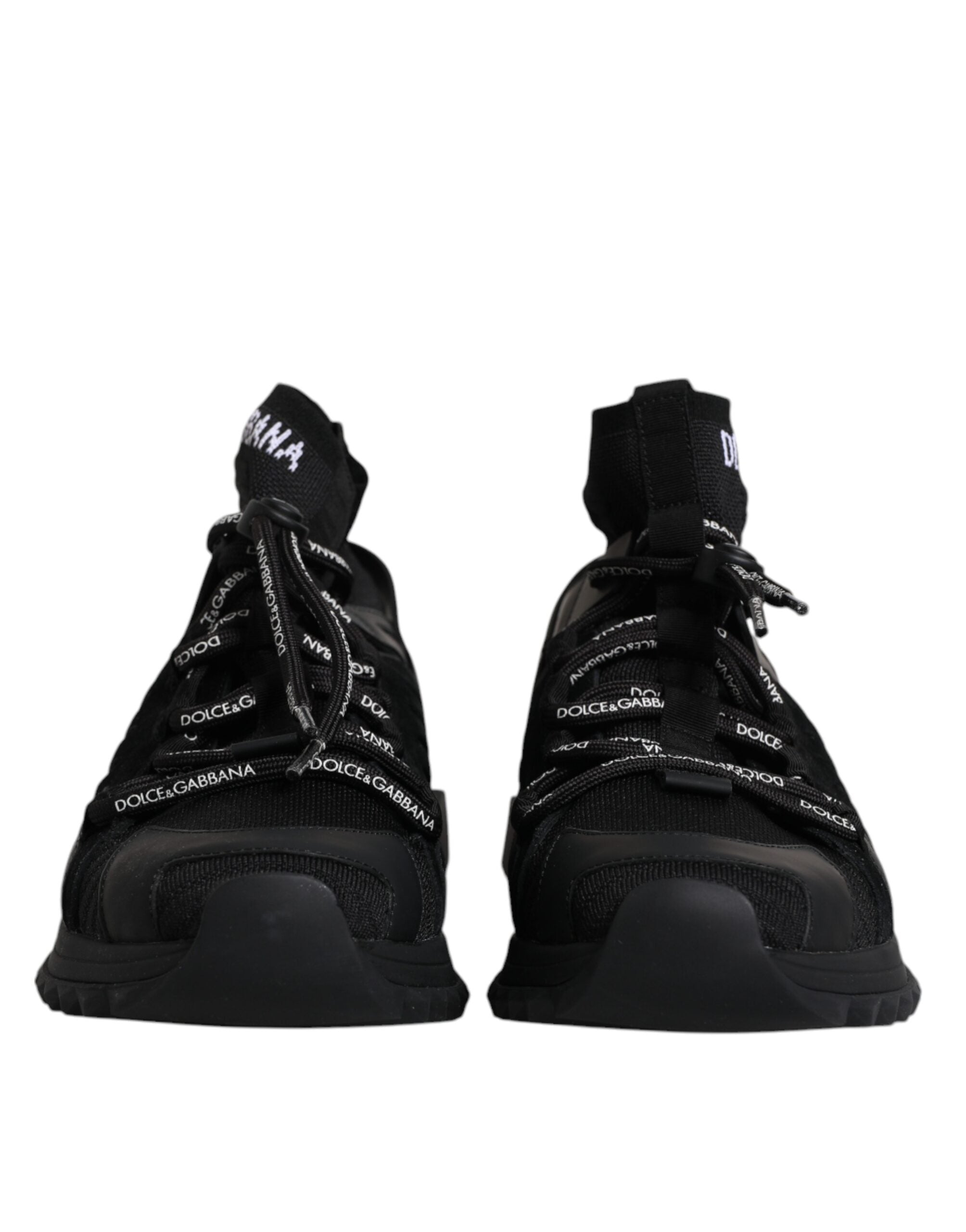 Black Sorrento Logo Men Sneakers Socks Shoes - ventzia