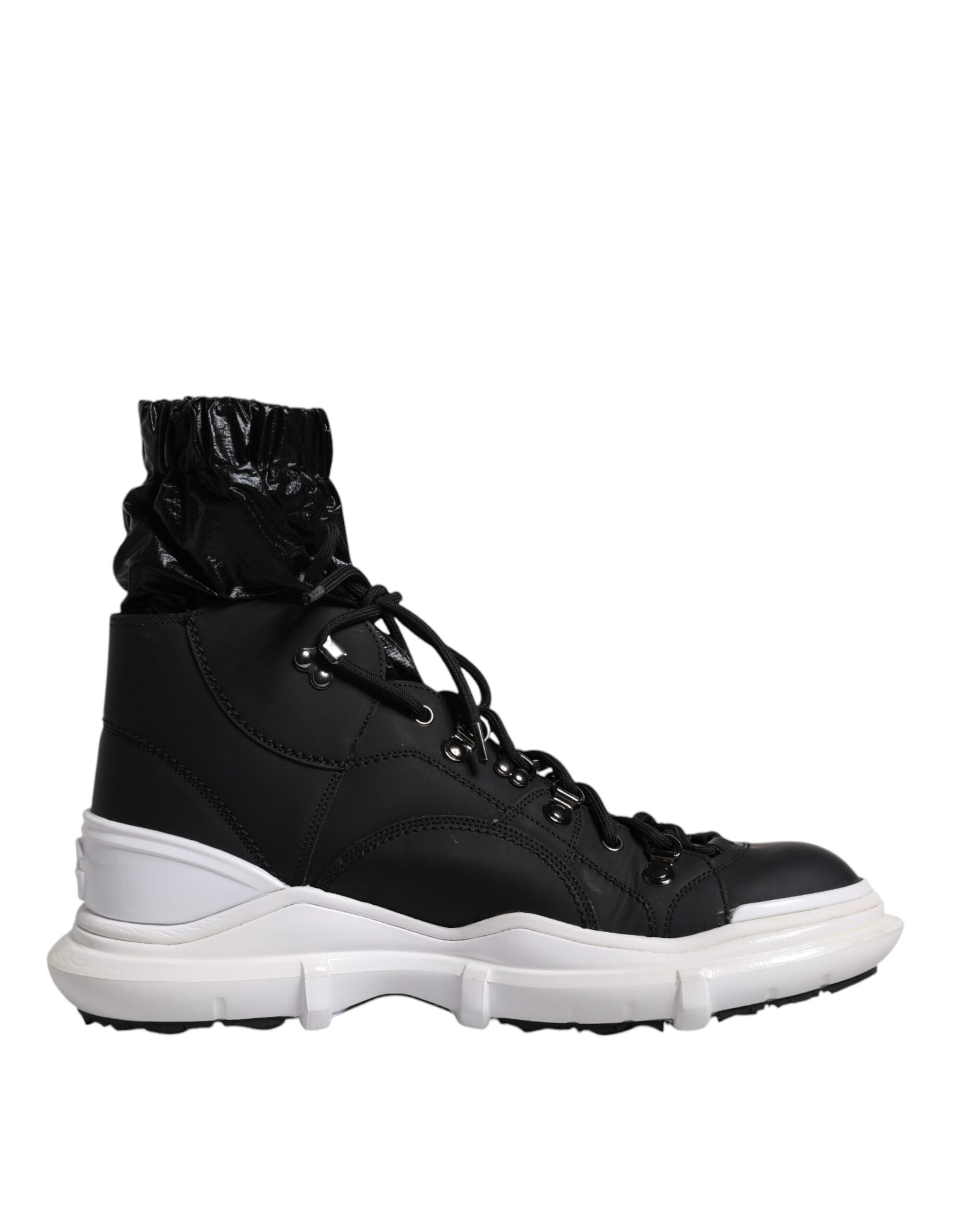 Black Nylon Galileo High Top Sneakers Shoes - ventzia