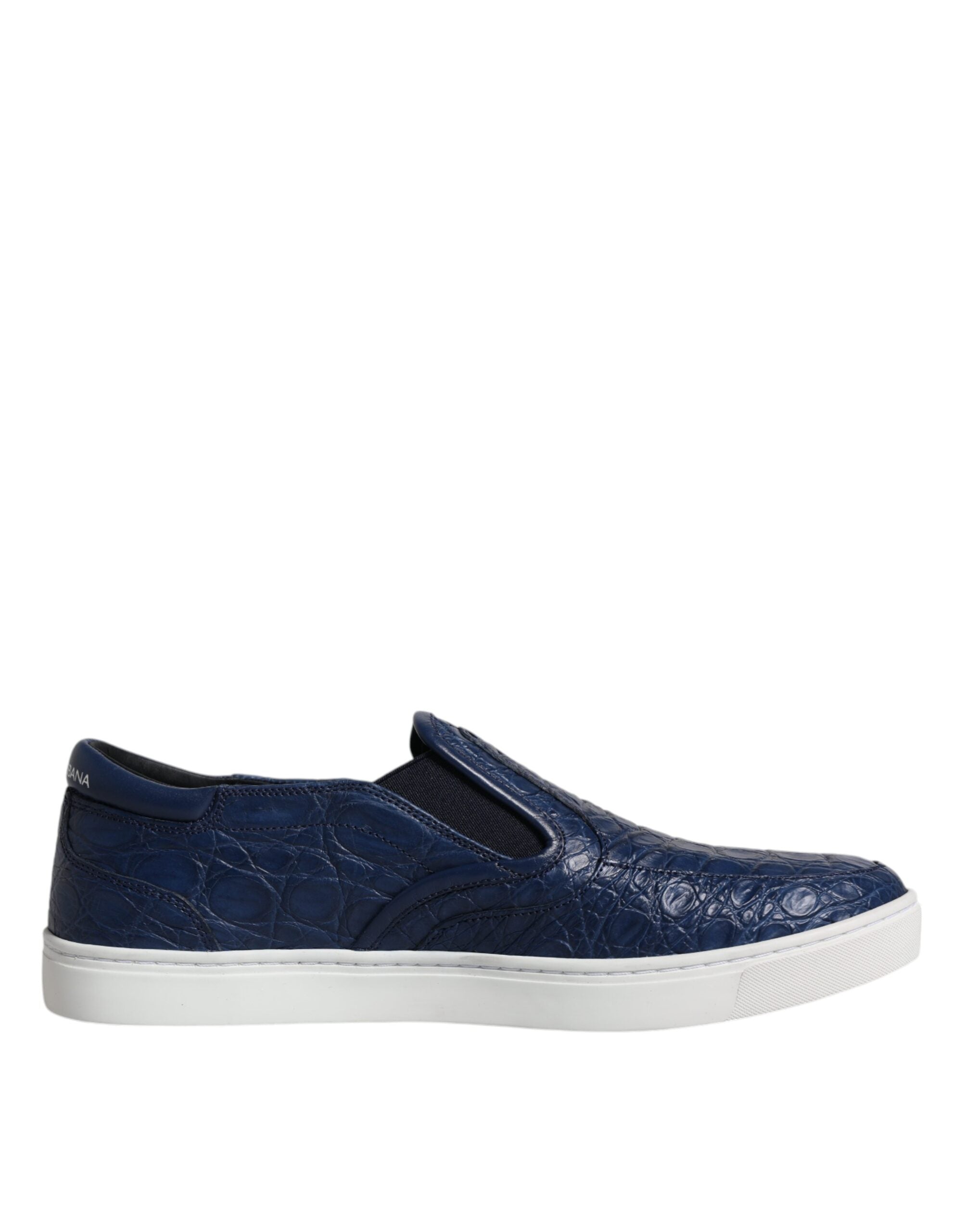 Blue Croc Exotic Leather Men Sneakers Shoes - ventzia