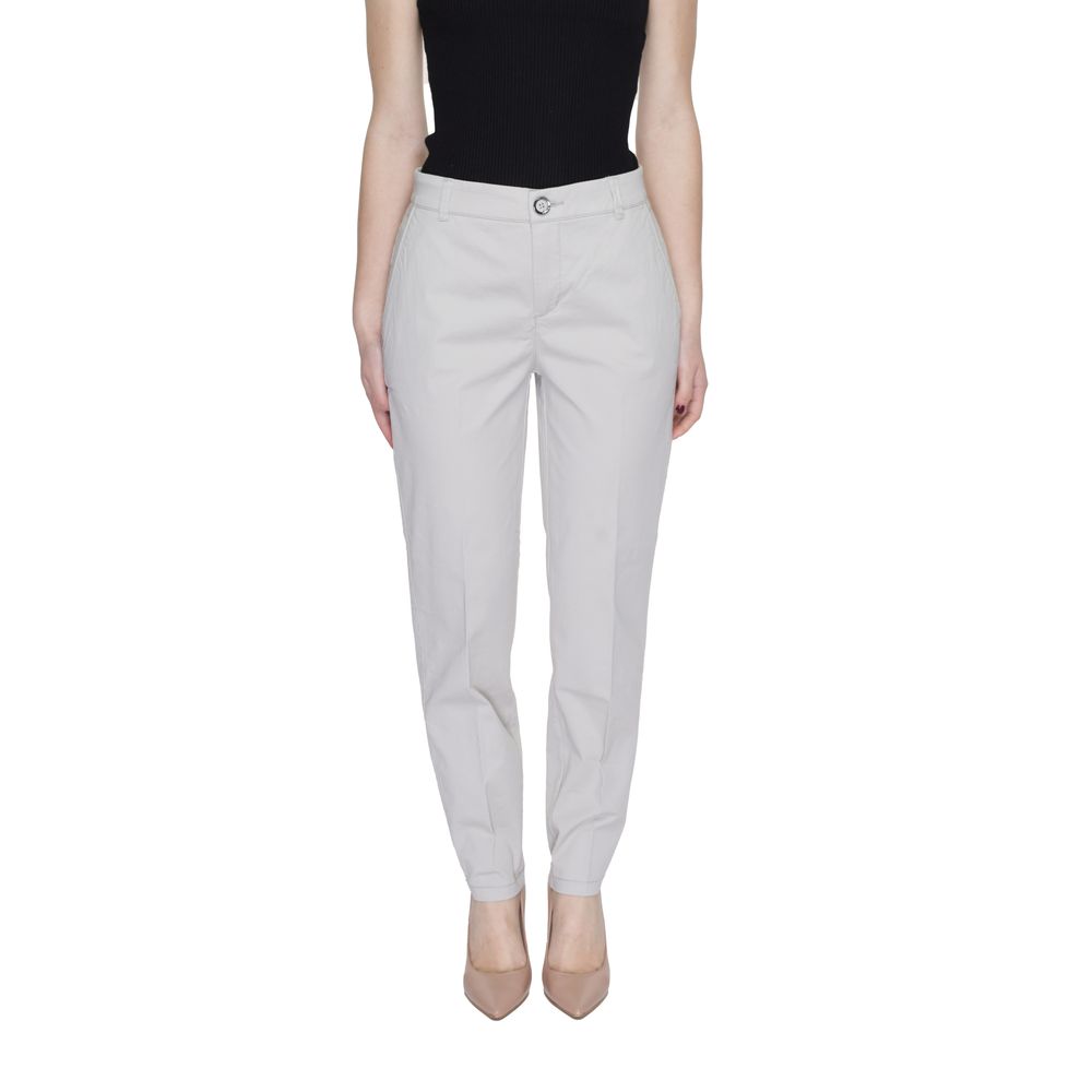 Beige Cotton Casual Pants - ventzia