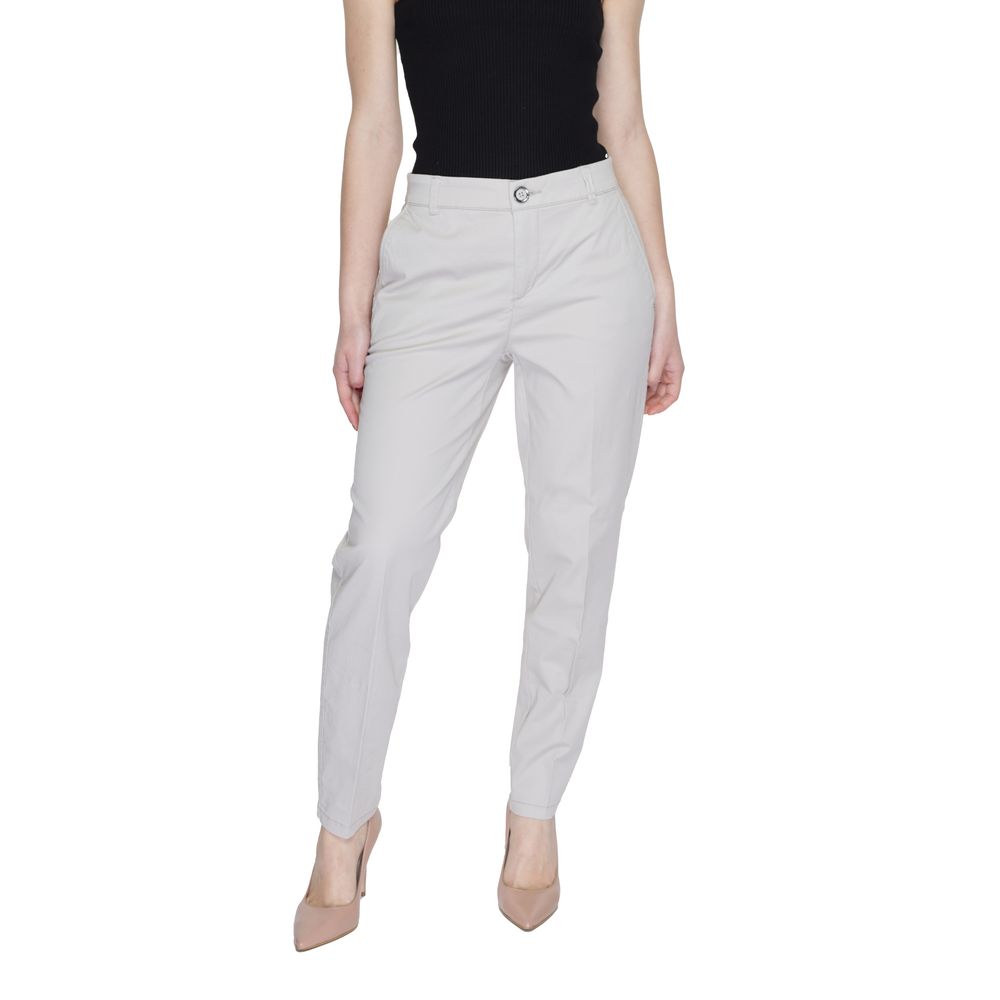 Beige Cotton Casual Pants - ventzia