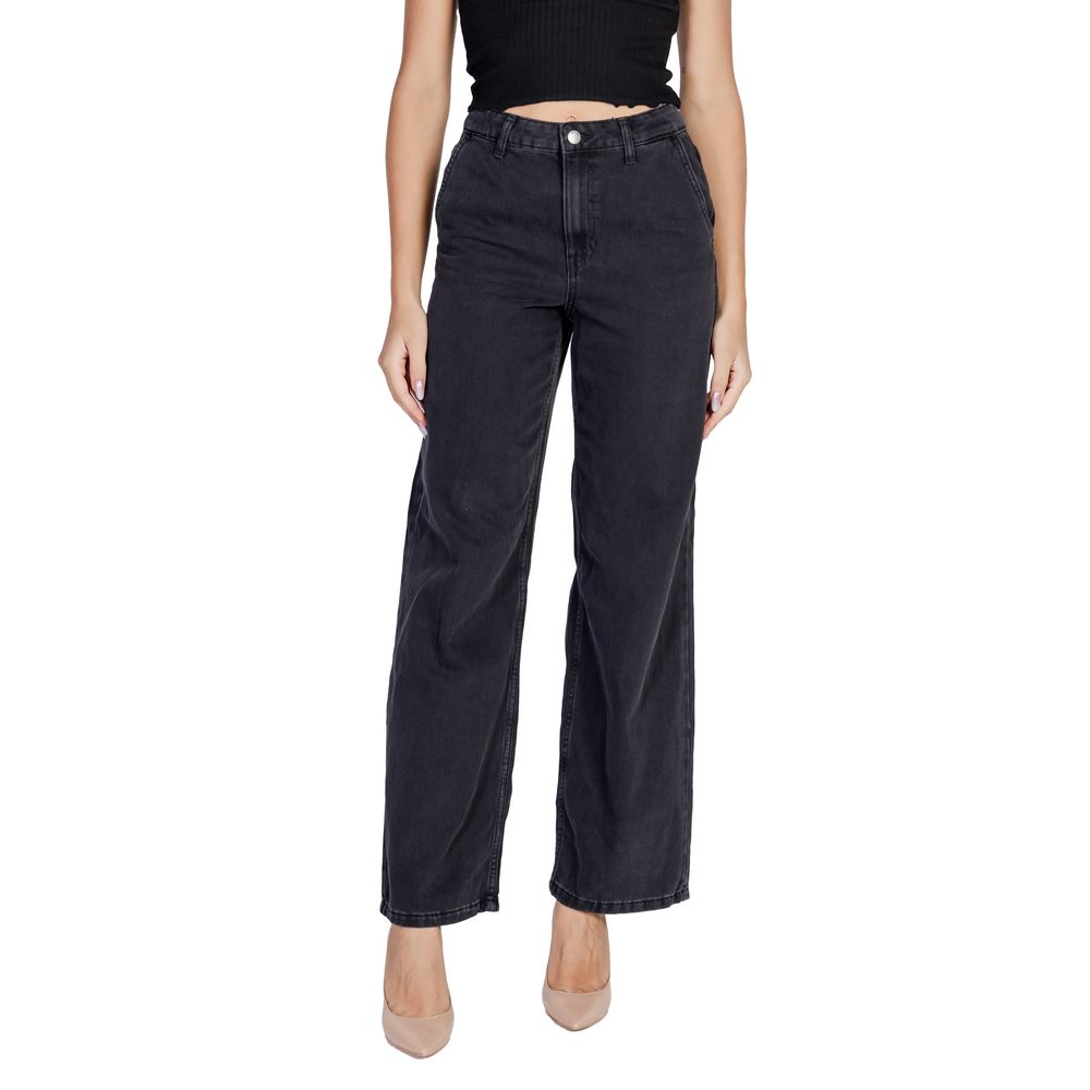 Black Cotton Relaxed Fit Jean - ventzia