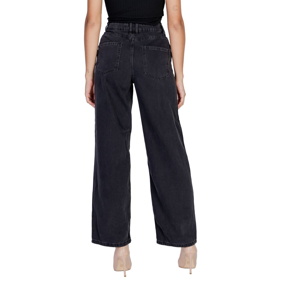 Black Cotton Relaxed Fit Jean - ventzia