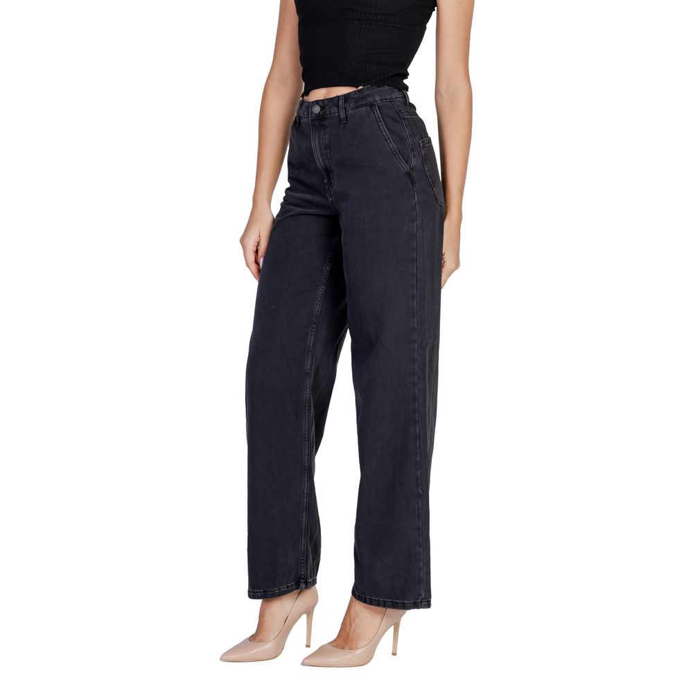 Black Cotton Relaxed Fit Jean - ventzia