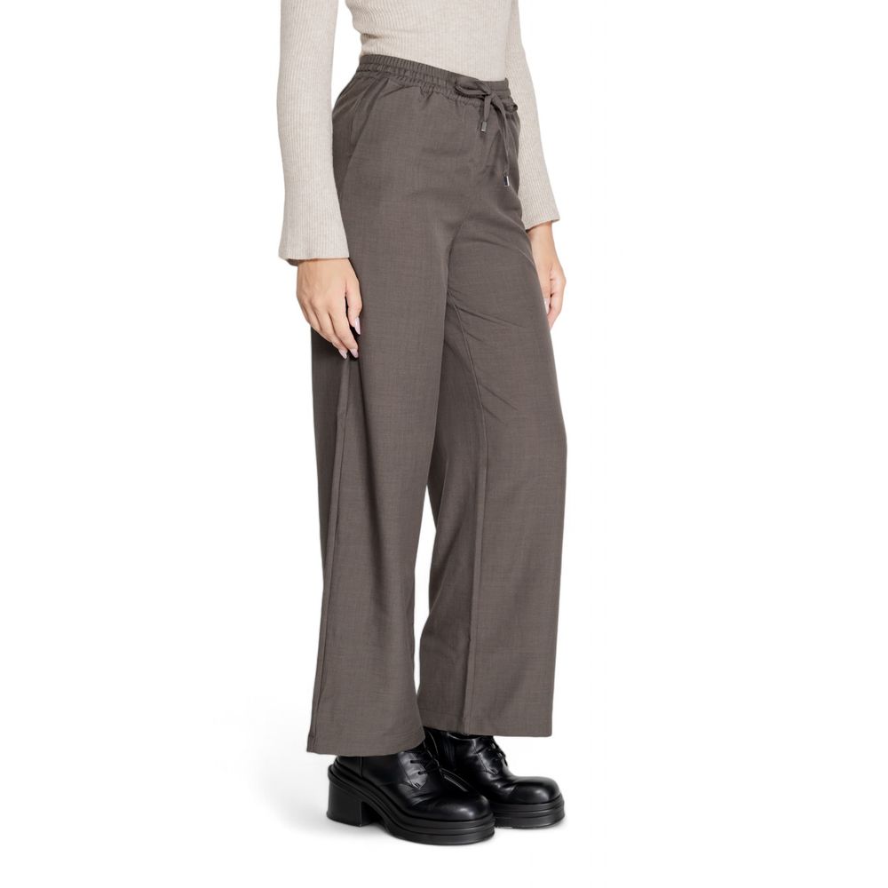 Gray Polyester Casual Pants - ventzia