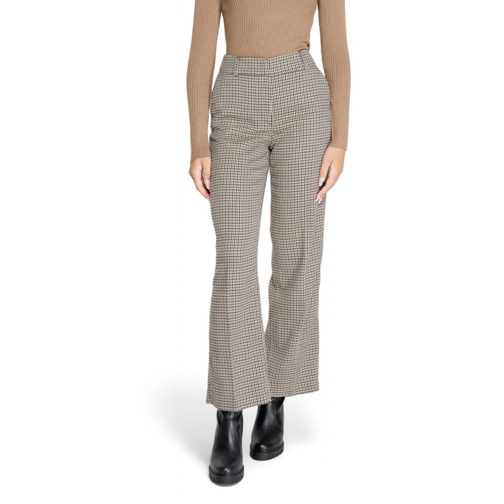 Beige Polyester Pant - ventzia