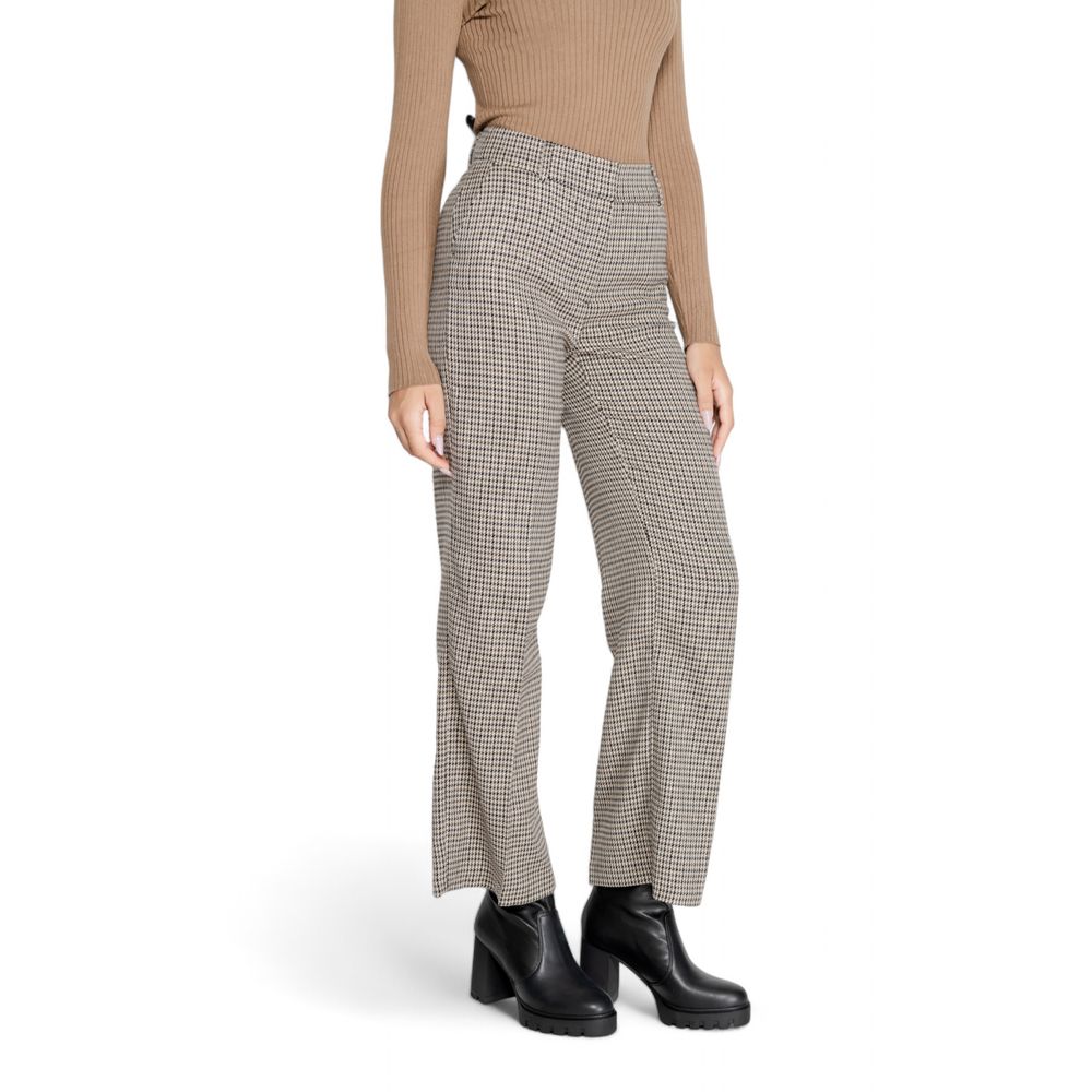 Beige Polyester Pant - ventzia