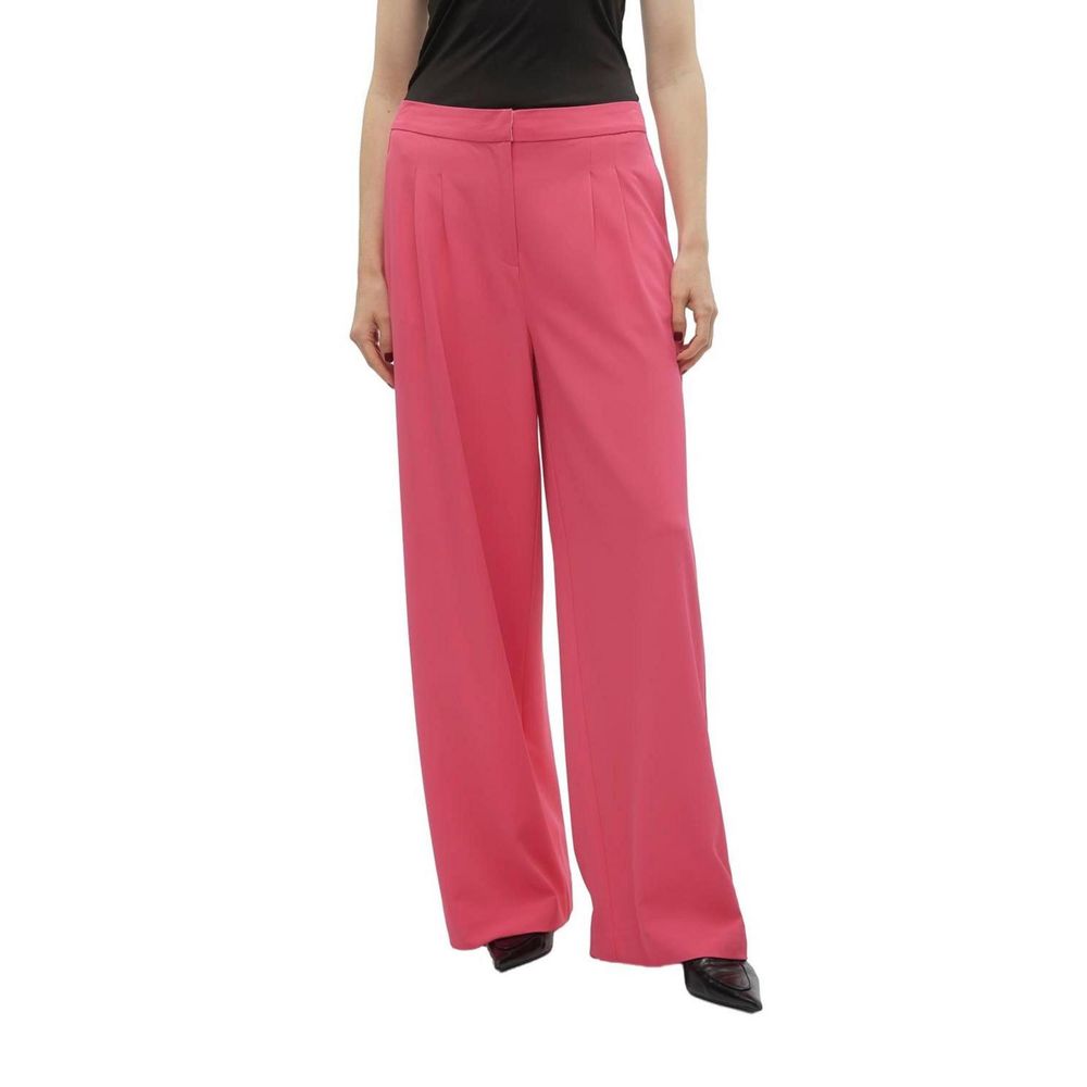 Pink Polyester Pant - ventzia