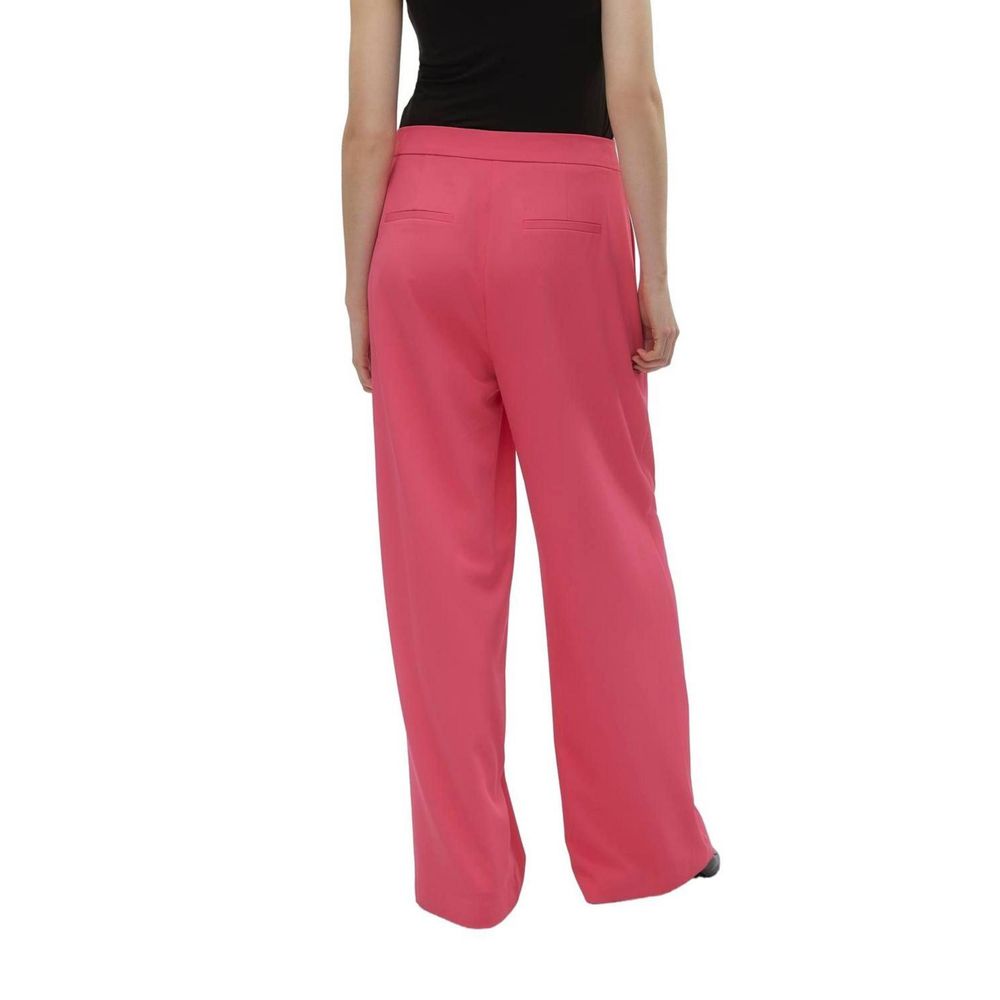 Pink Polyester Pant - ventzia