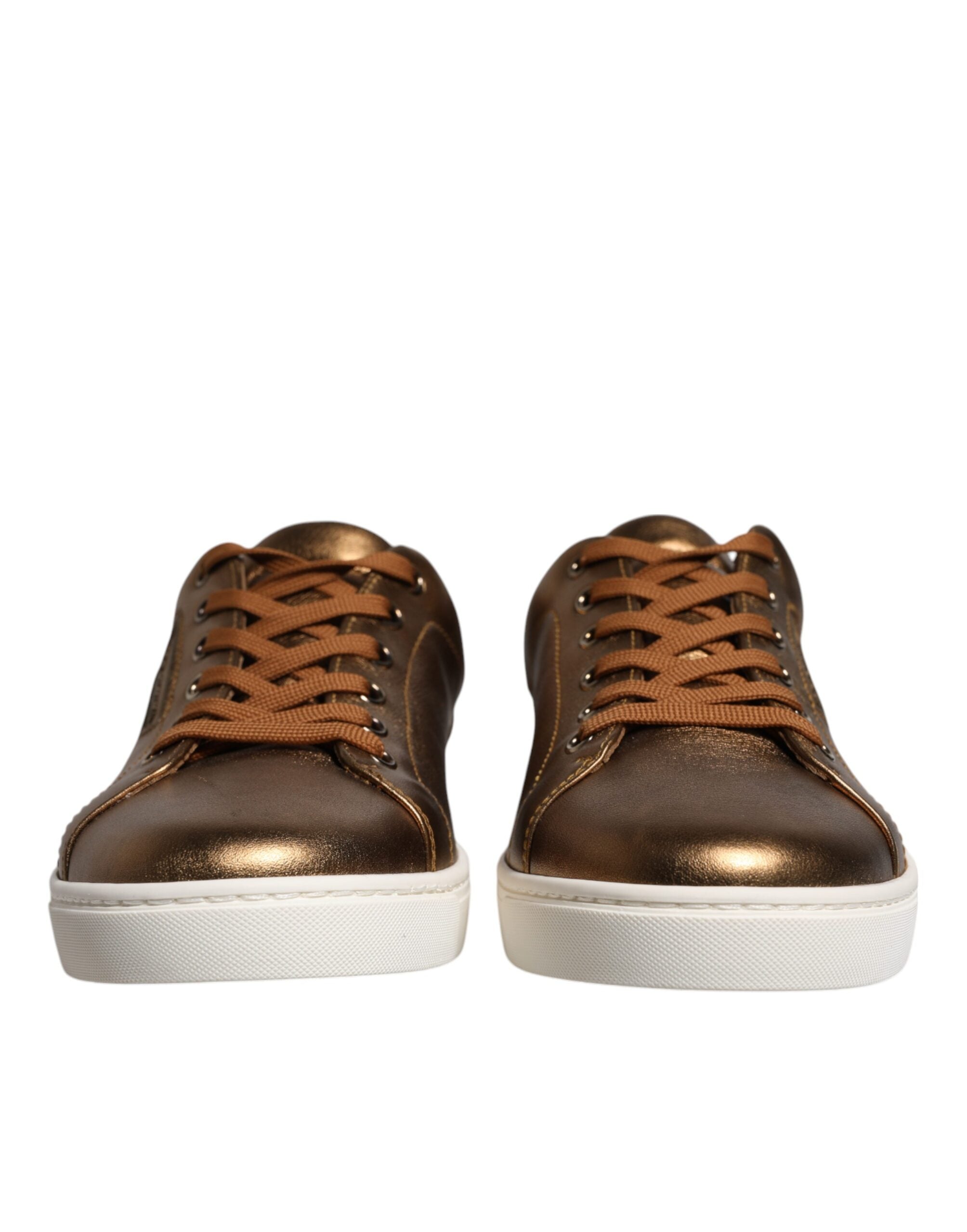 Gold Leather Logo London Men Sneaker Shoes - ventzia