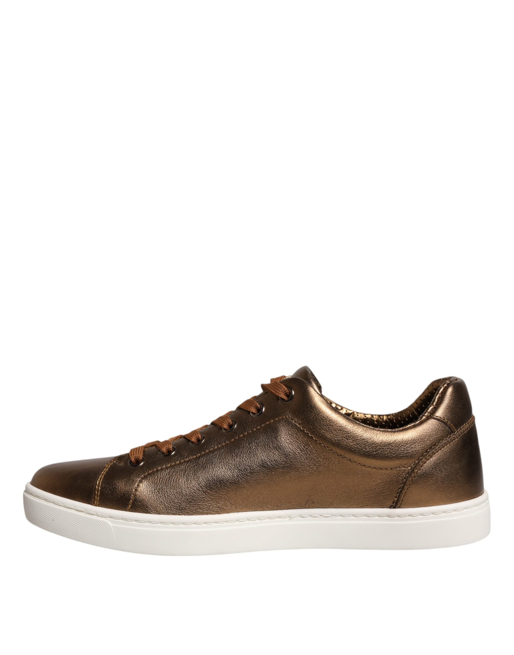 Gold Leather Logo London Men Sneaker Shoes - ventzia