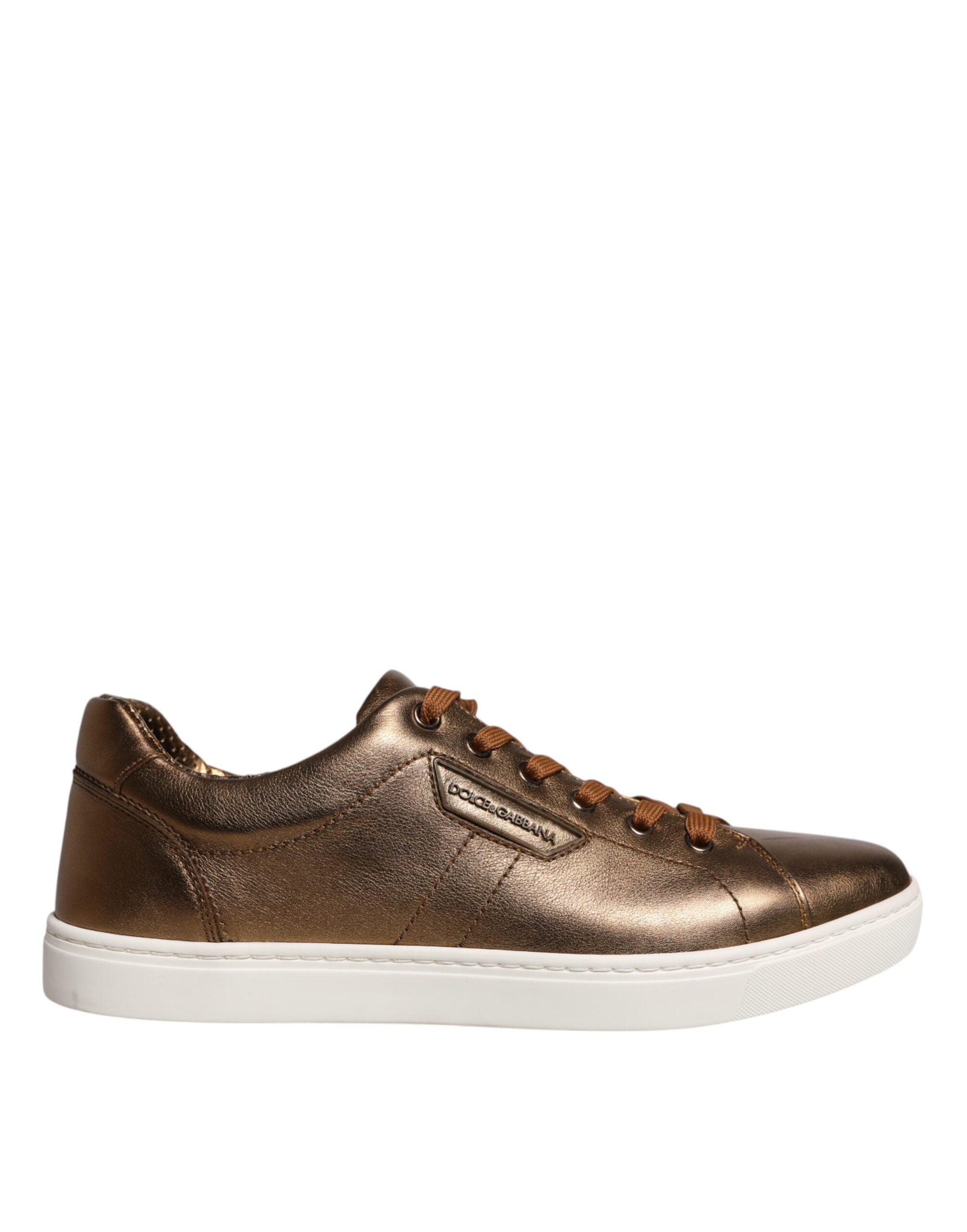 Gold Leather Logo London Men Sneaker Shoes - ventzia