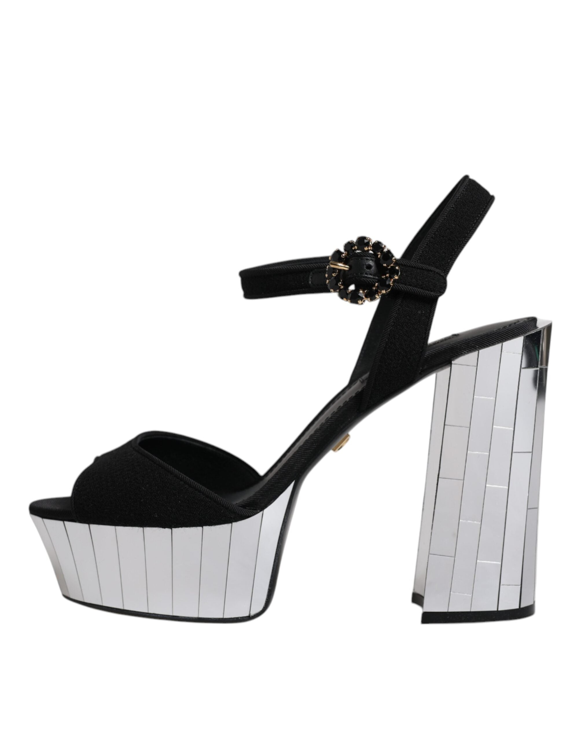 Black Mirror Heels Platform Sandals Shoes - ventzia