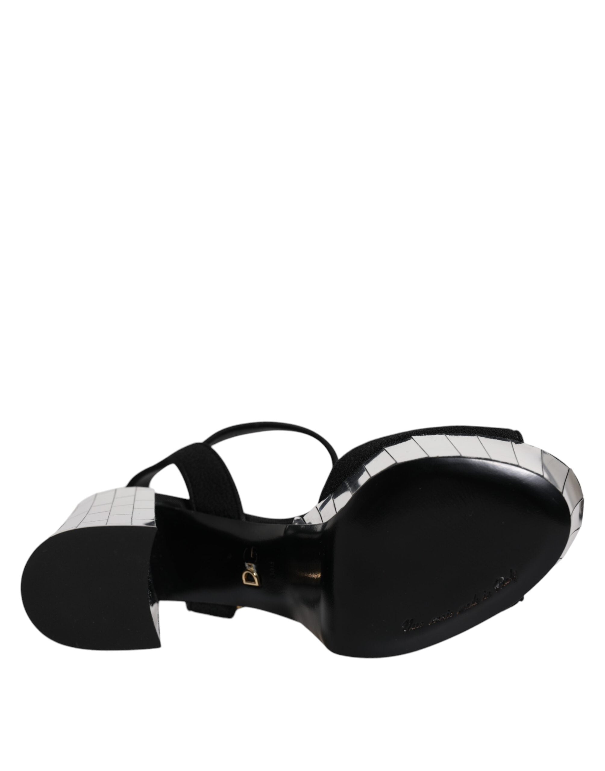 Black Mirror Heels Platform Sandals Shoes - ventzia