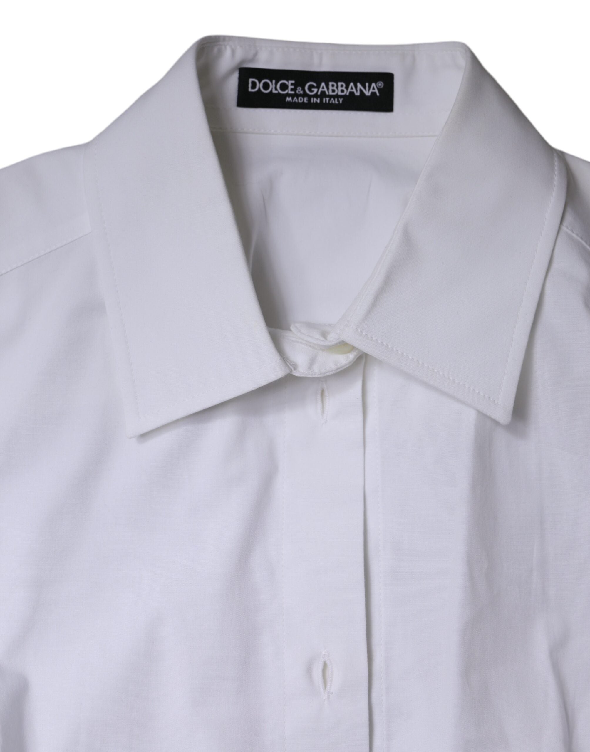 White Cotton Collared Long Sleeves Shirt Top - ventzia