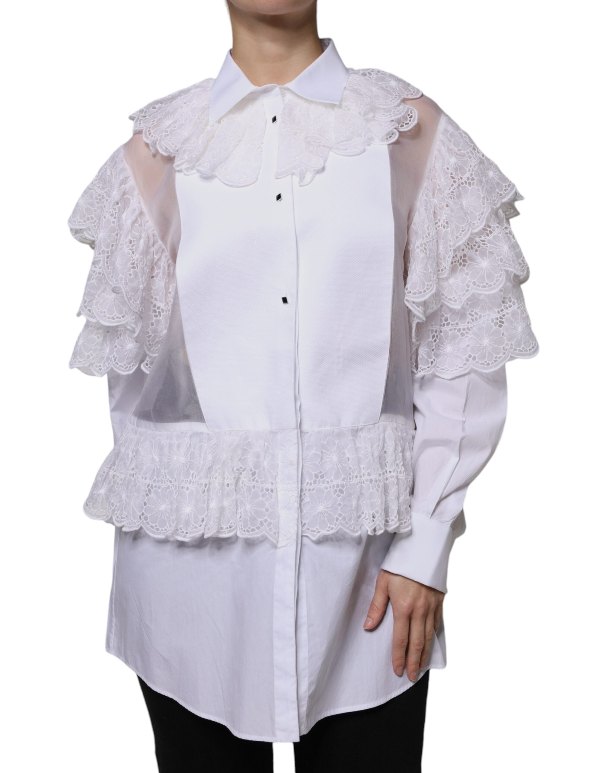White Cotton Poplin Shirt Dress Blouse Top - ventzia