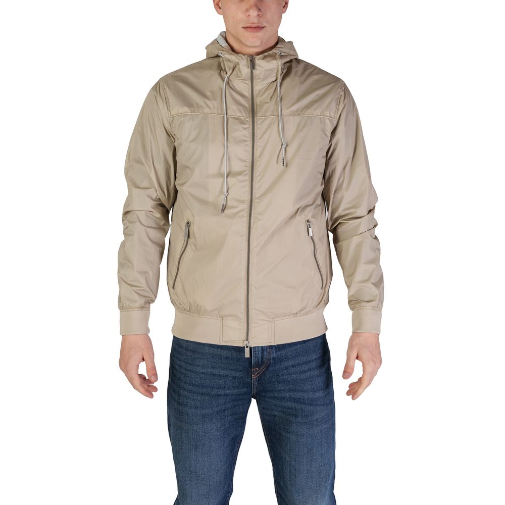 Beige Nylon Jackets & Coat - ventzia