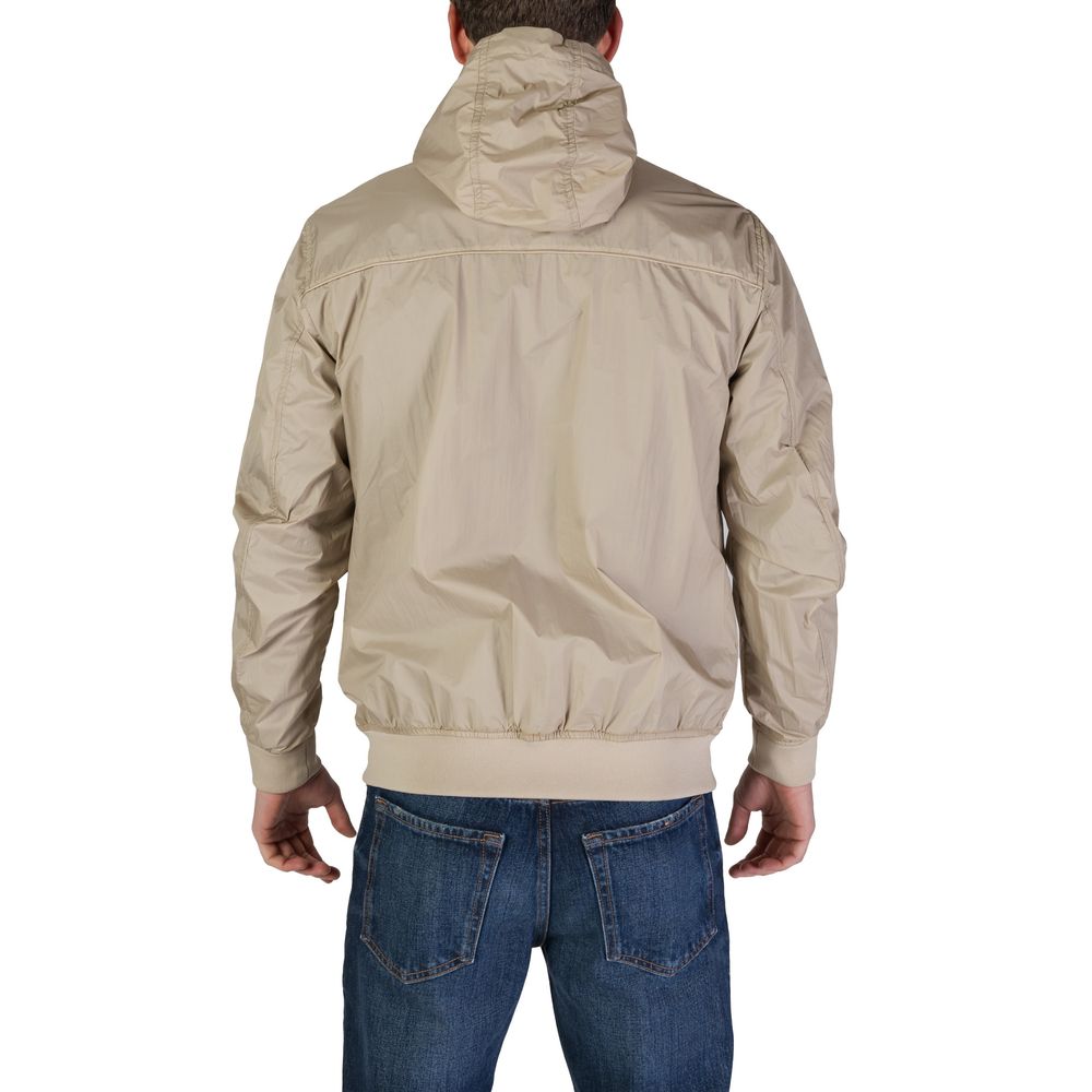Beige Nylon Jackets & Coat - ventzia