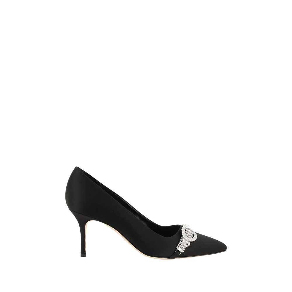 Black Asapump Satin Pumps - ventzia