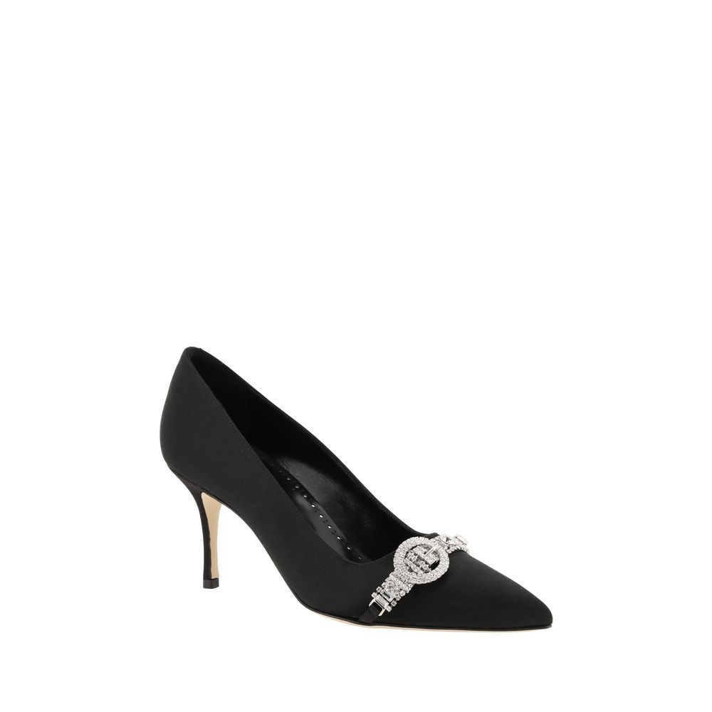 Black Asapump Satin Pumps - ventzia