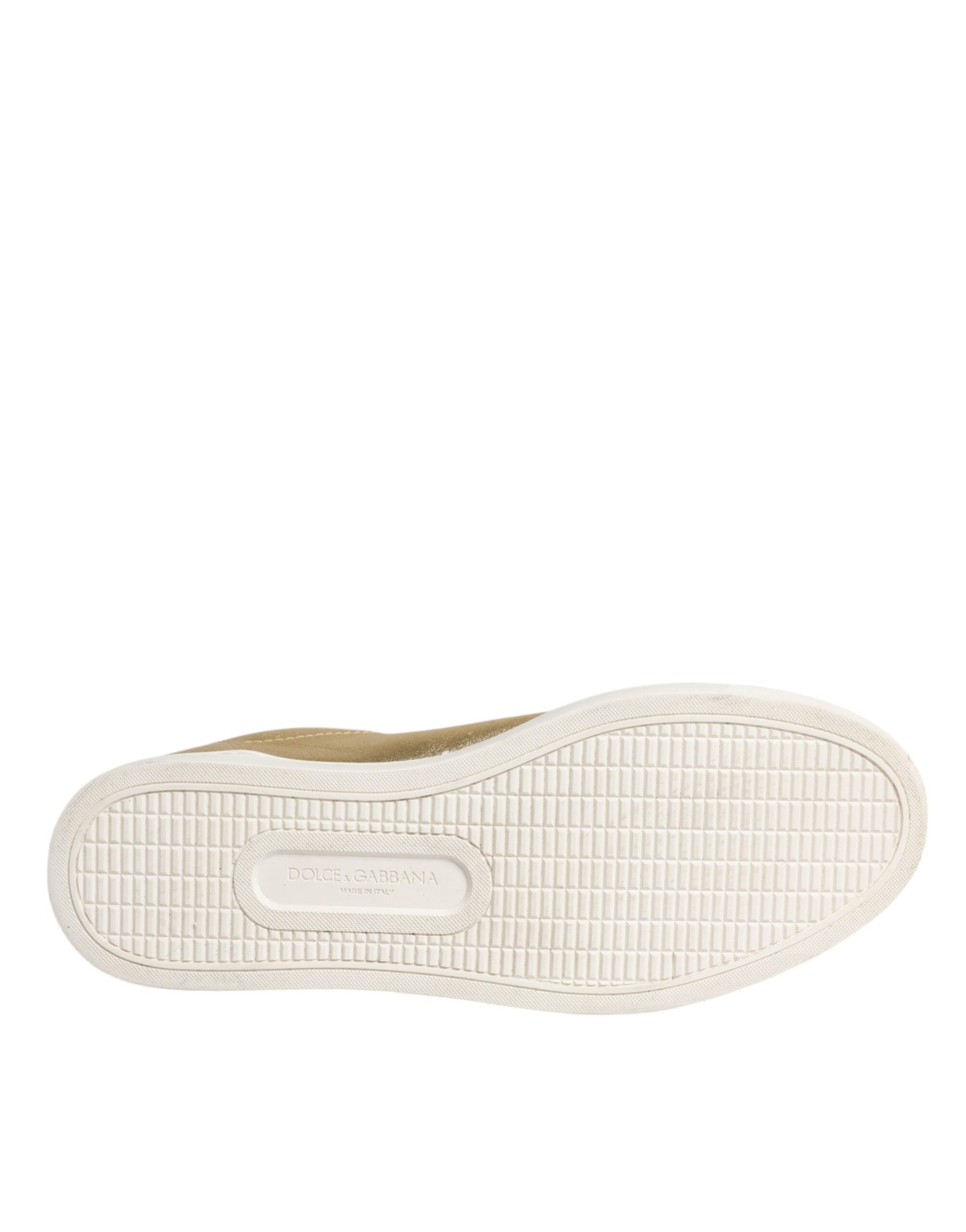 Gold Leather Logo London Men Sneakers Shoes - ventzia