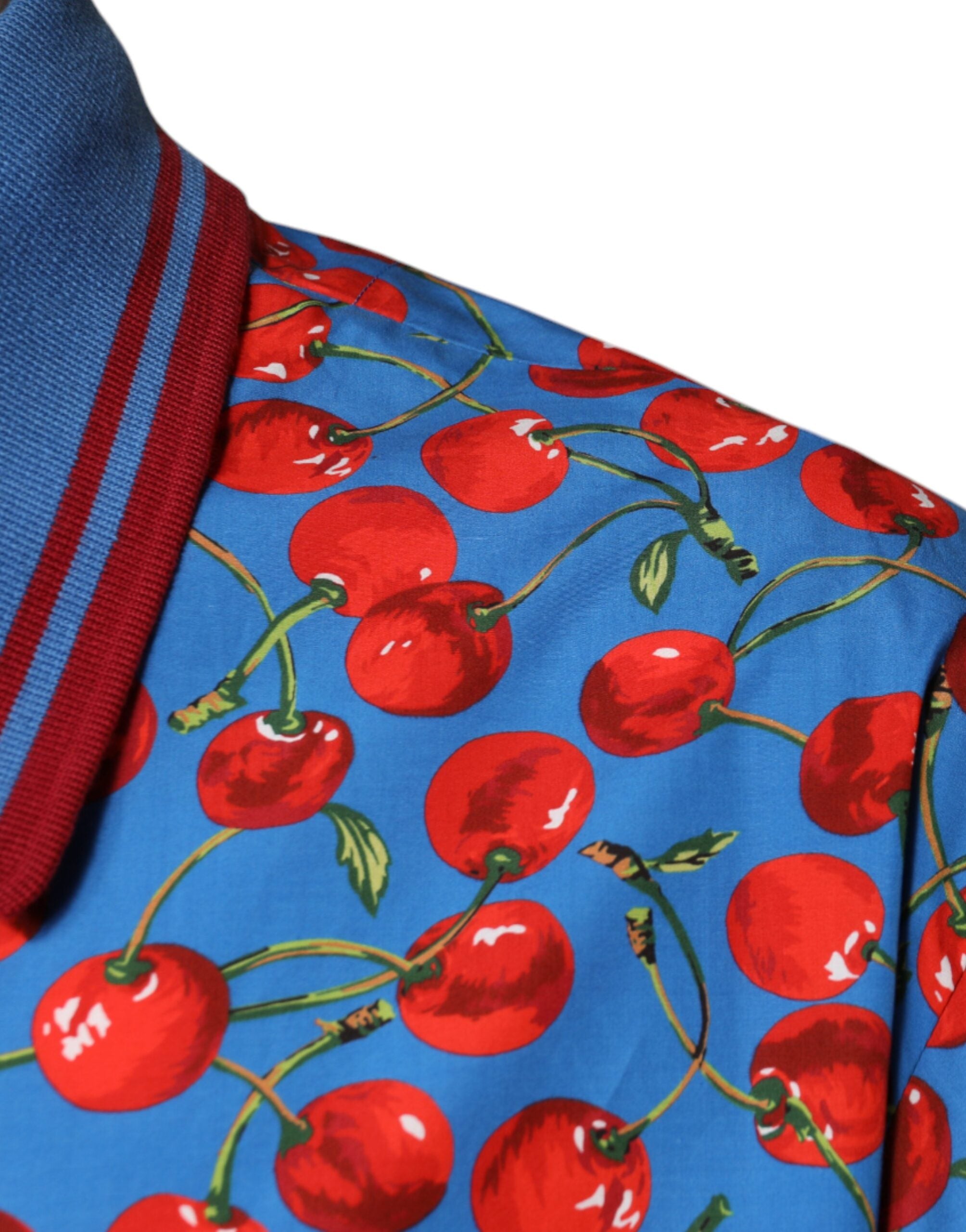 Blue Cherry Cotton Collared Men Polo T-shirt - ventzia