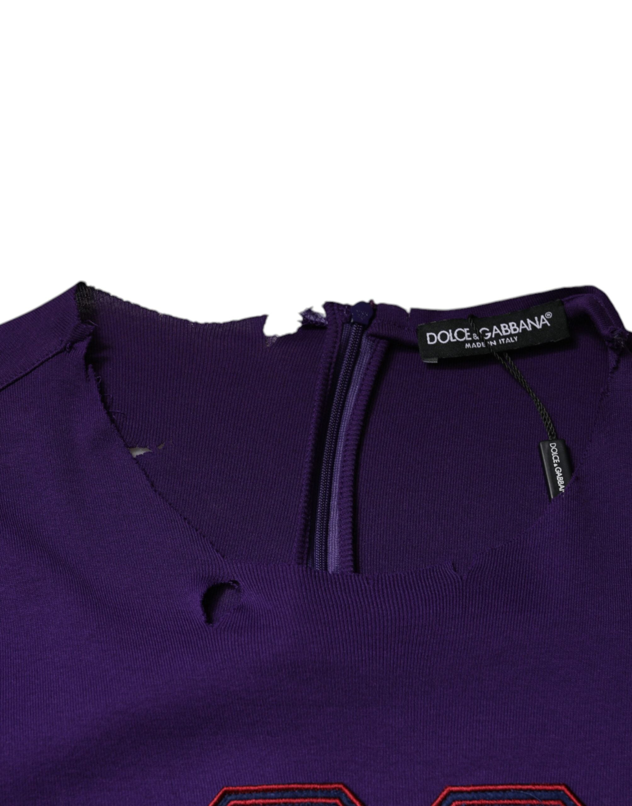 Purple Cotton Round Neck Pullover Men Sweater - ventzia