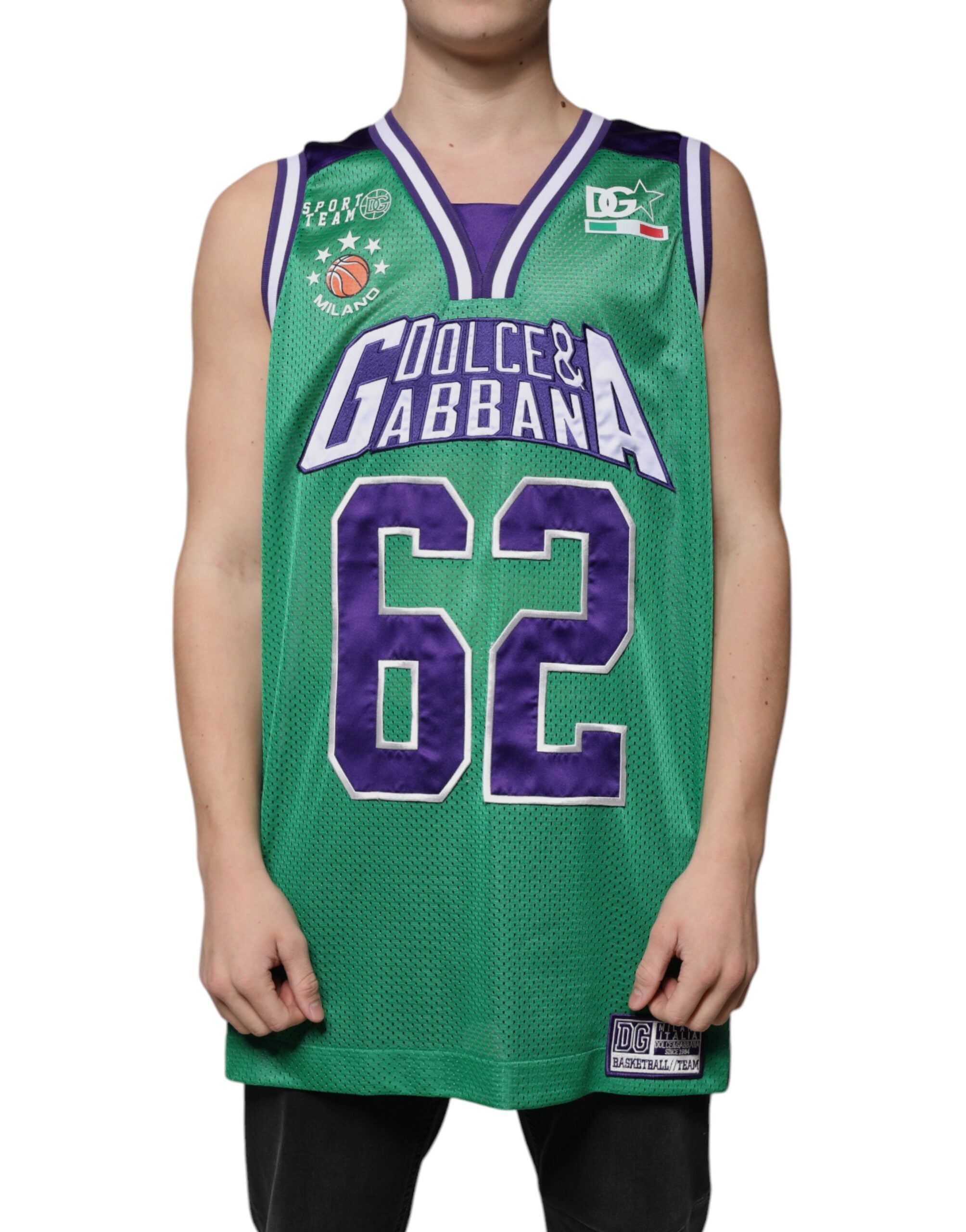 Green Polyester Jersey Sleeveless T-shirt - ventzia