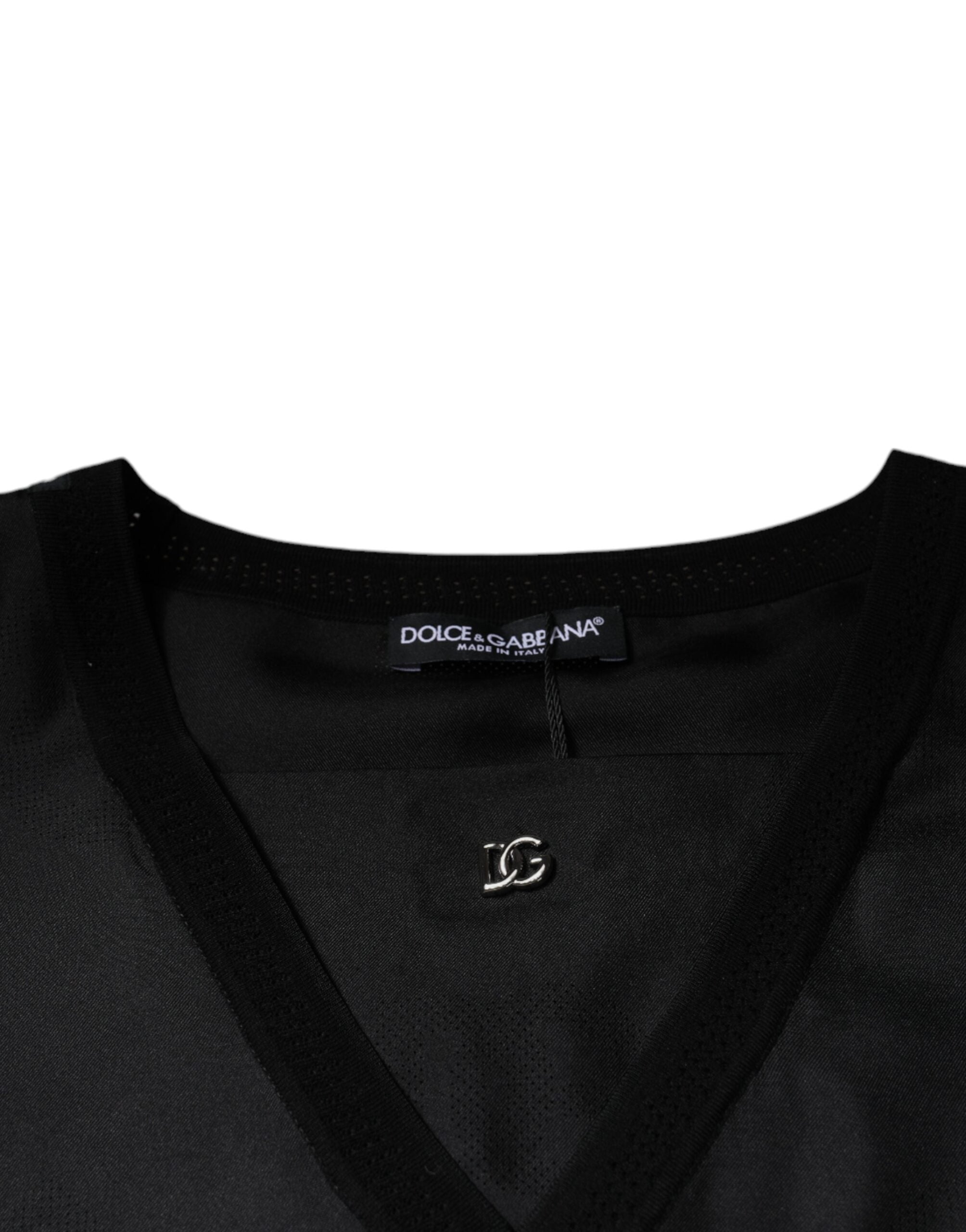 Black Cotton Square Neck Short Sleeve T-shirt - ventzia