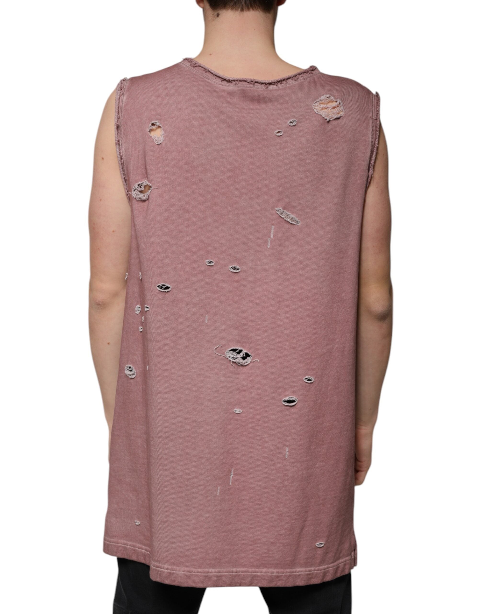 Brown Cotton Round Neck Sleeveless T-shirt - ventzia