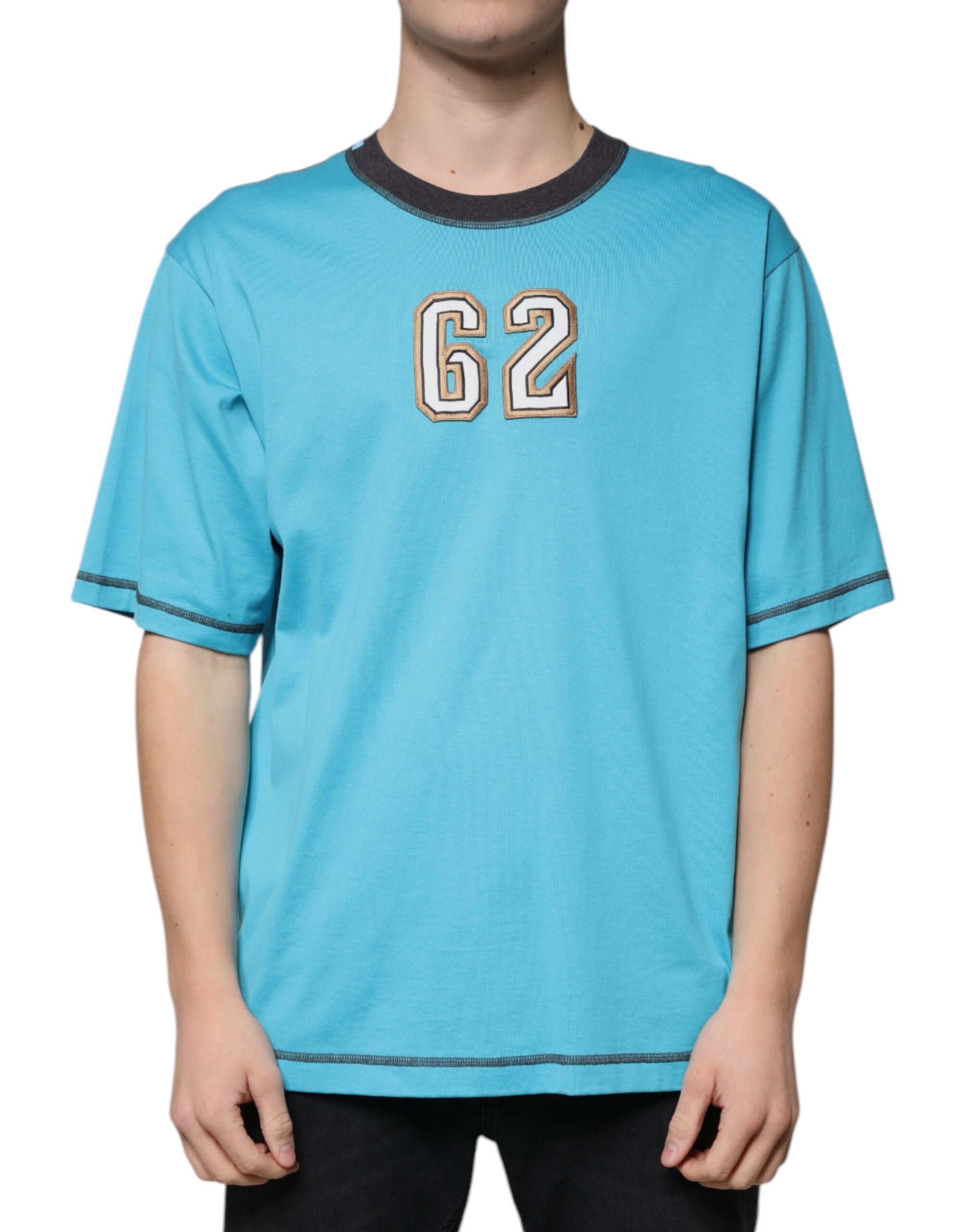 Blue Logo Crew Neck Short Sleeves T-shirt - ventzia