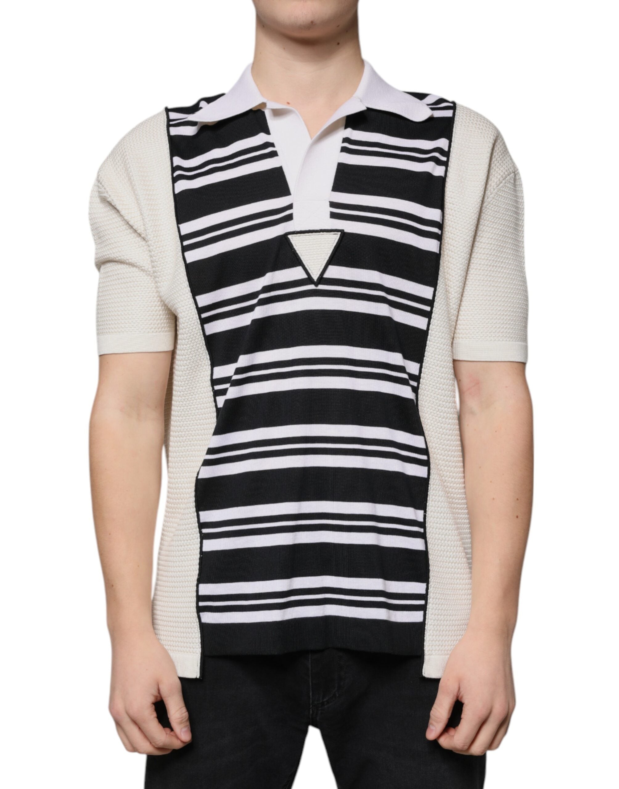 Multicolor Stripe Collared Polo T-shirt - ventzia