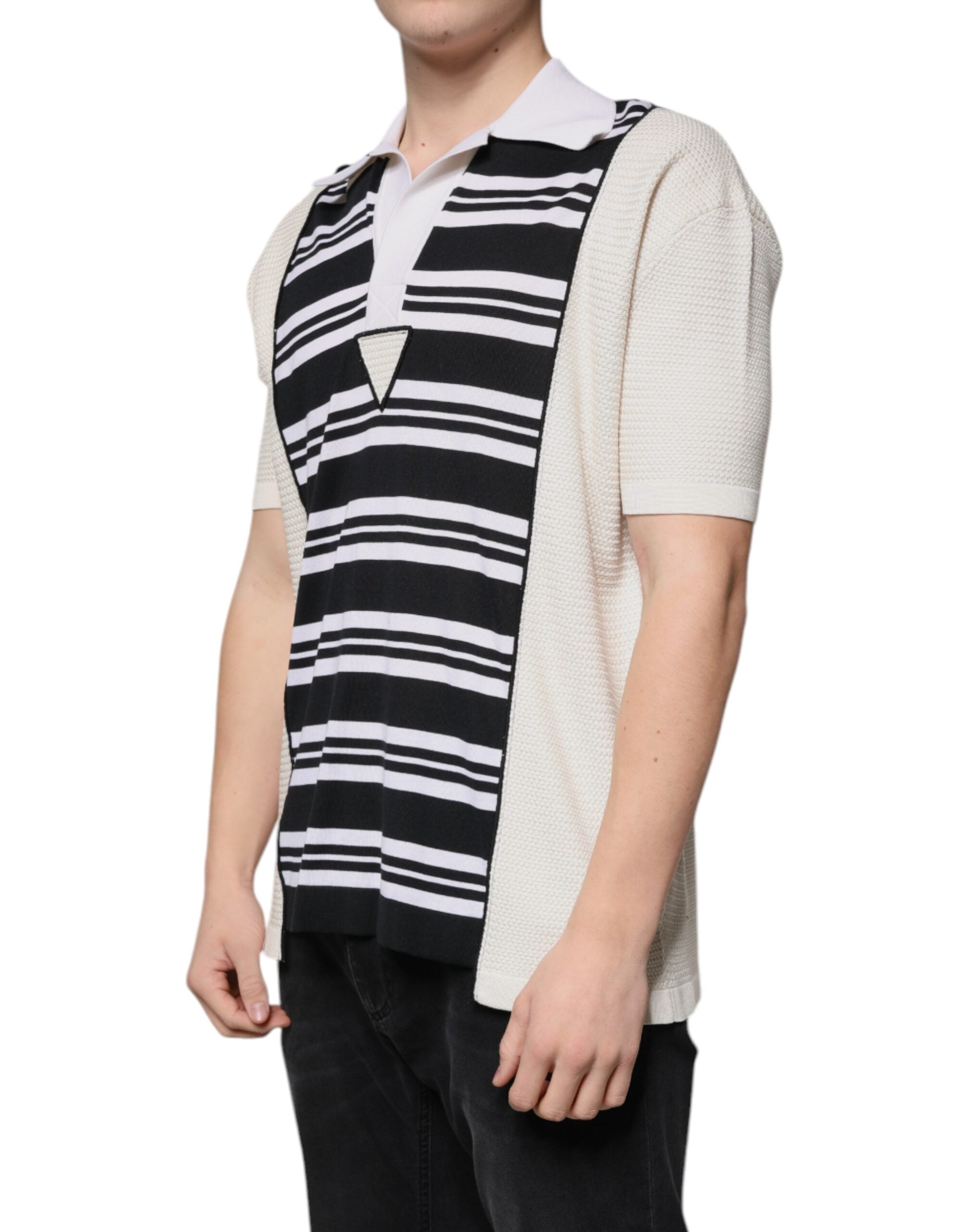 Multicolor Stripe Collared Polo T-shirt - ventzia