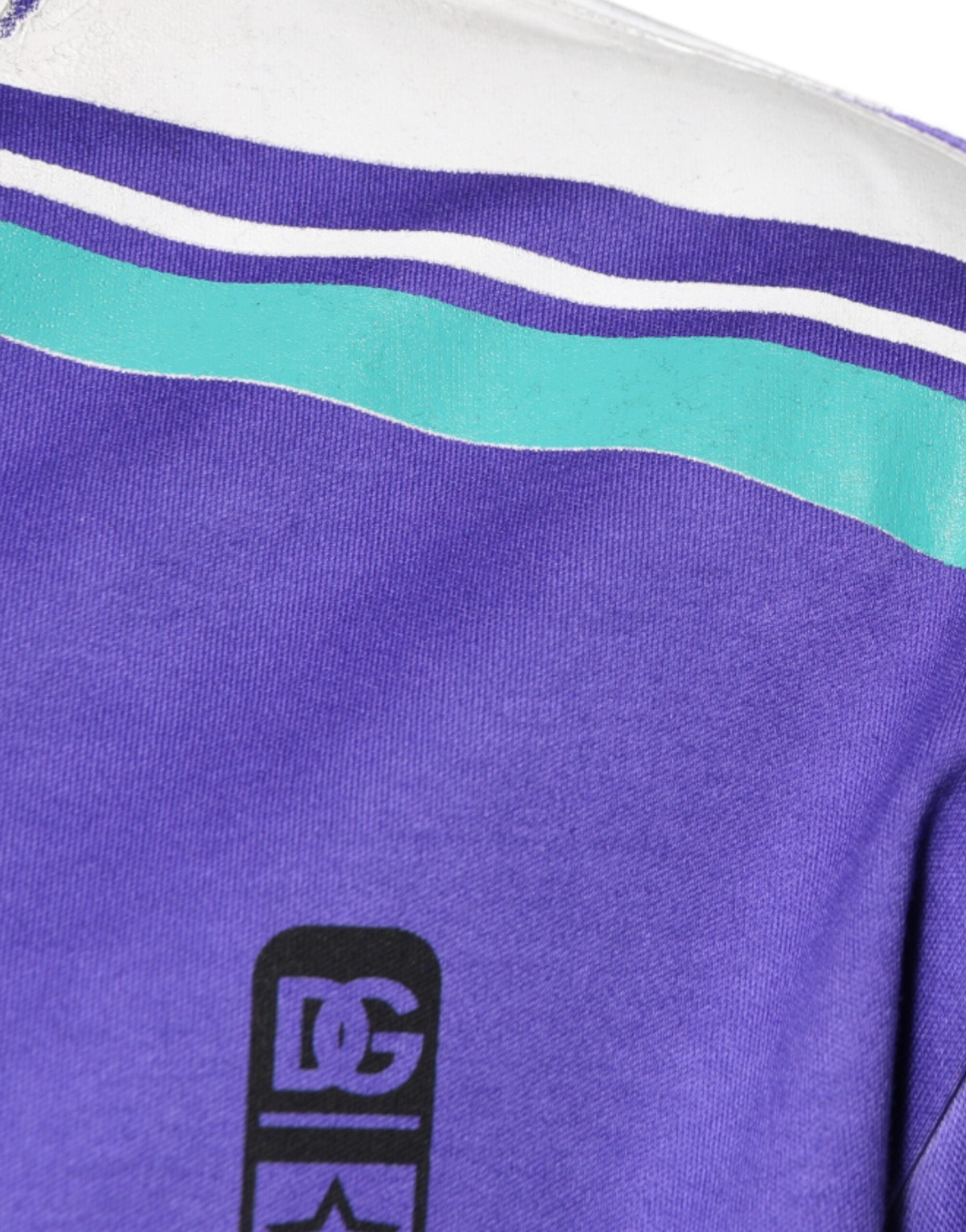 Purple Logo Jersey Cotton V-neck T-shirt - ventzia