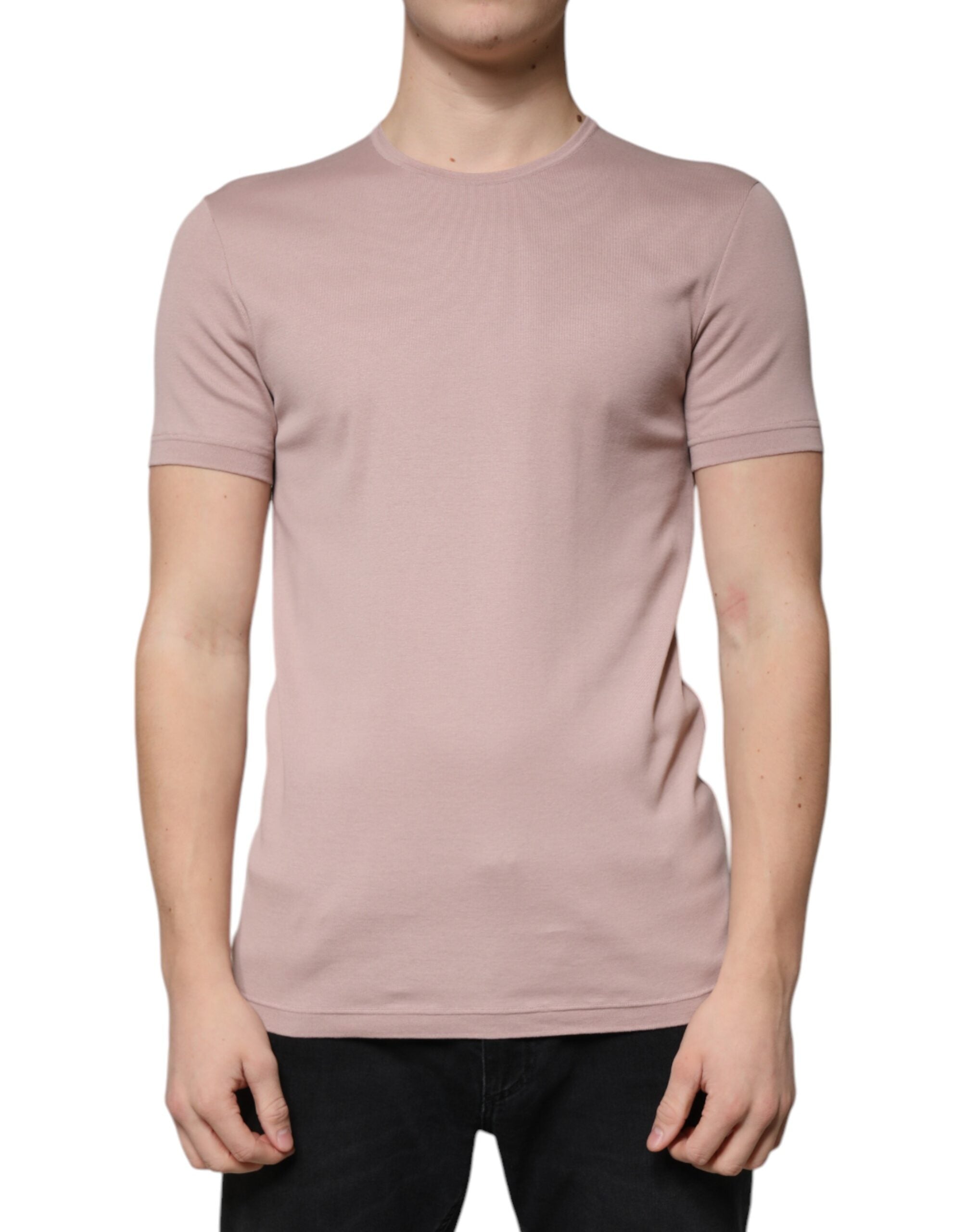 Brown Cotton Short Sleeves Round Neck T-shirt - ventzia