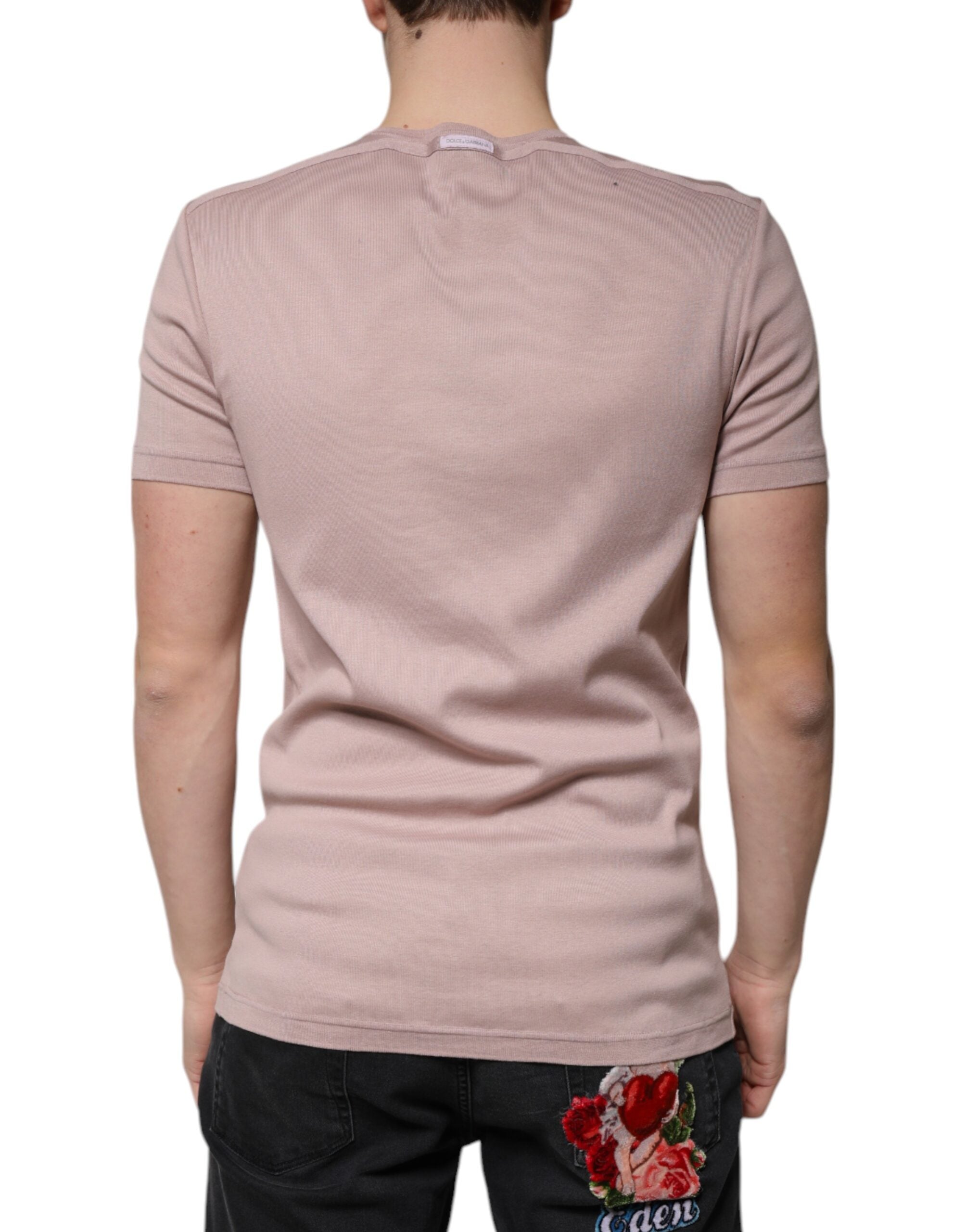 Brown Cotton Short Sleeves Round Neck T-shirt - ventzia