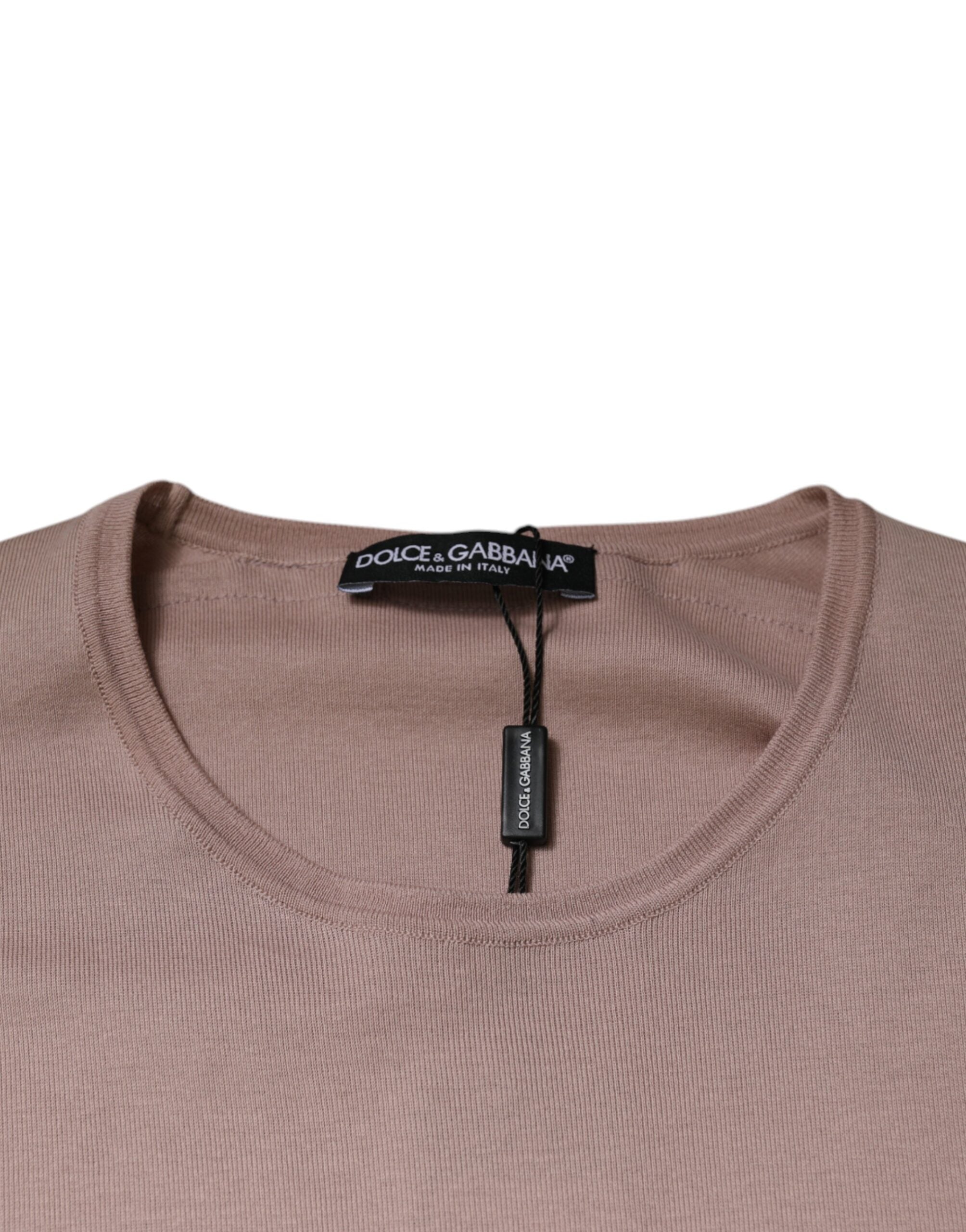 Brown Cotton Short Sleeves Round Neck T-shirt - ventzia